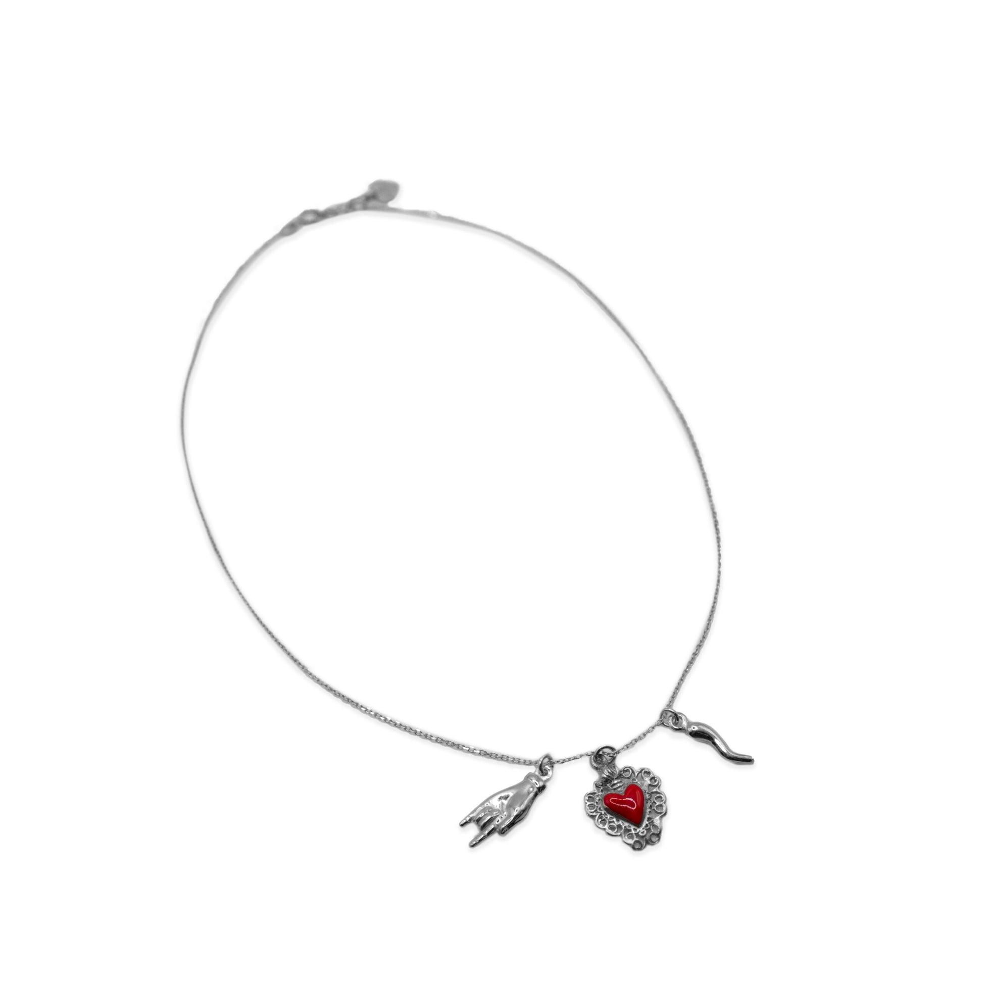 Naples Red Heart Necklace