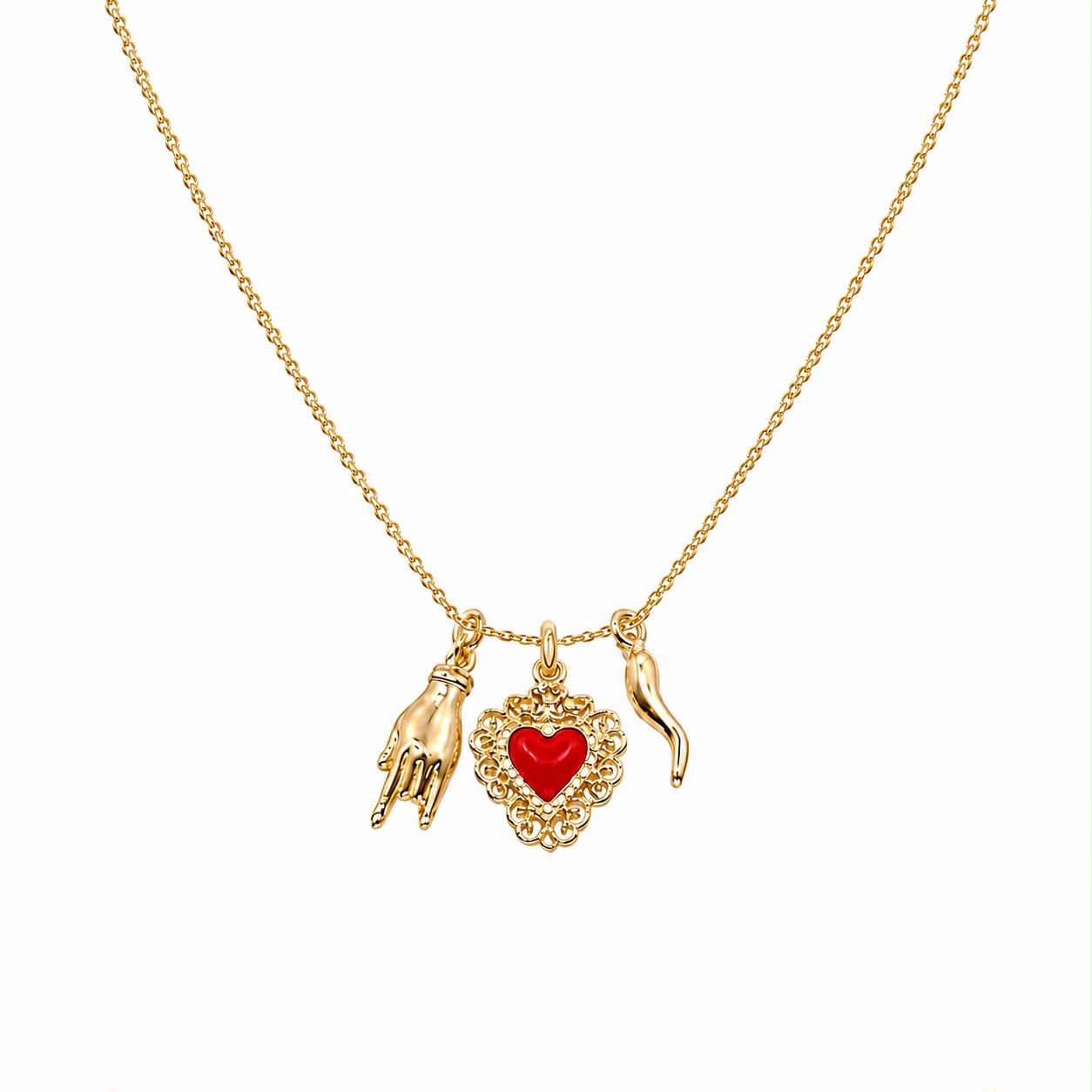 Collar Nápoles Corazón Rojo