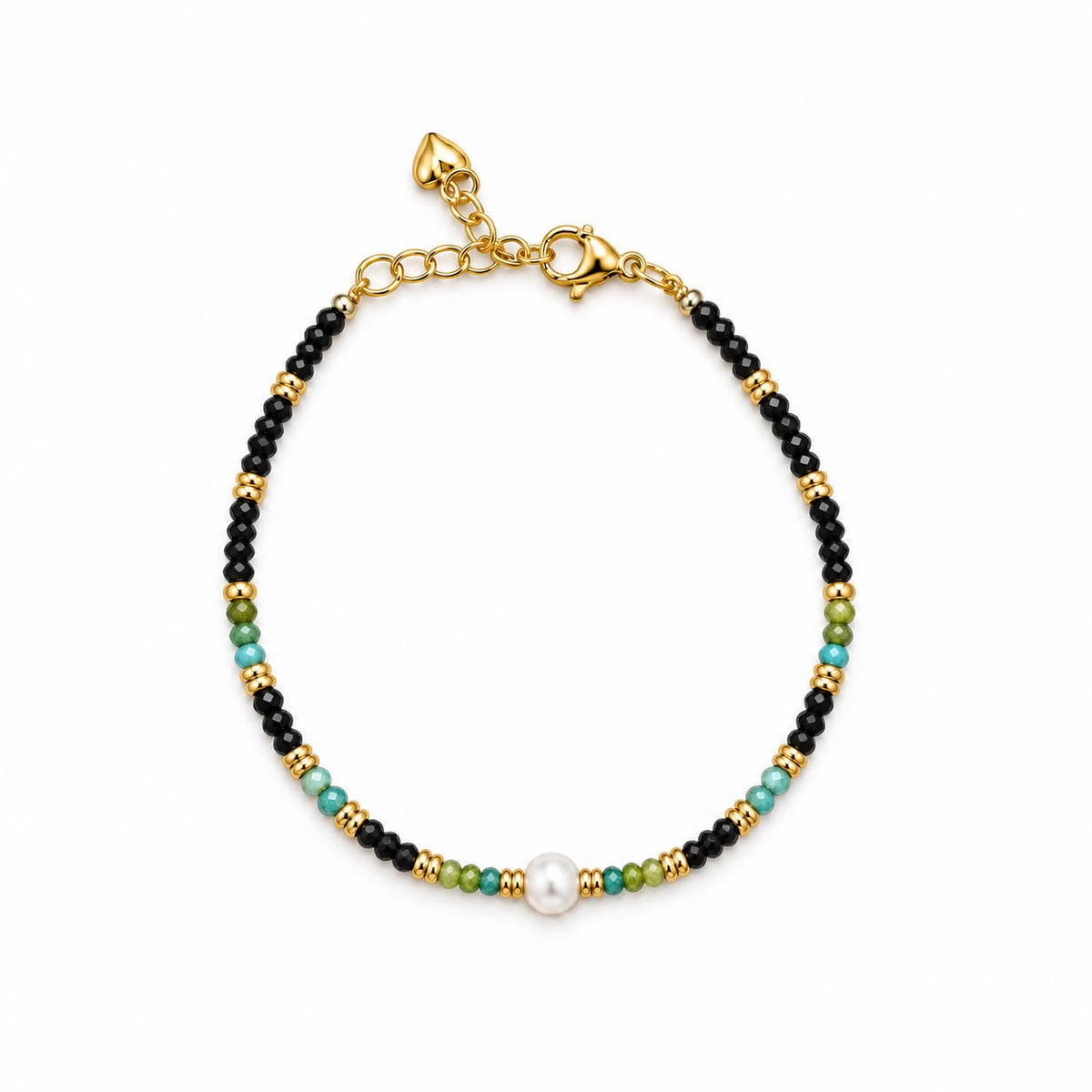 Bracciale Bronzo Perla e Perline colorate