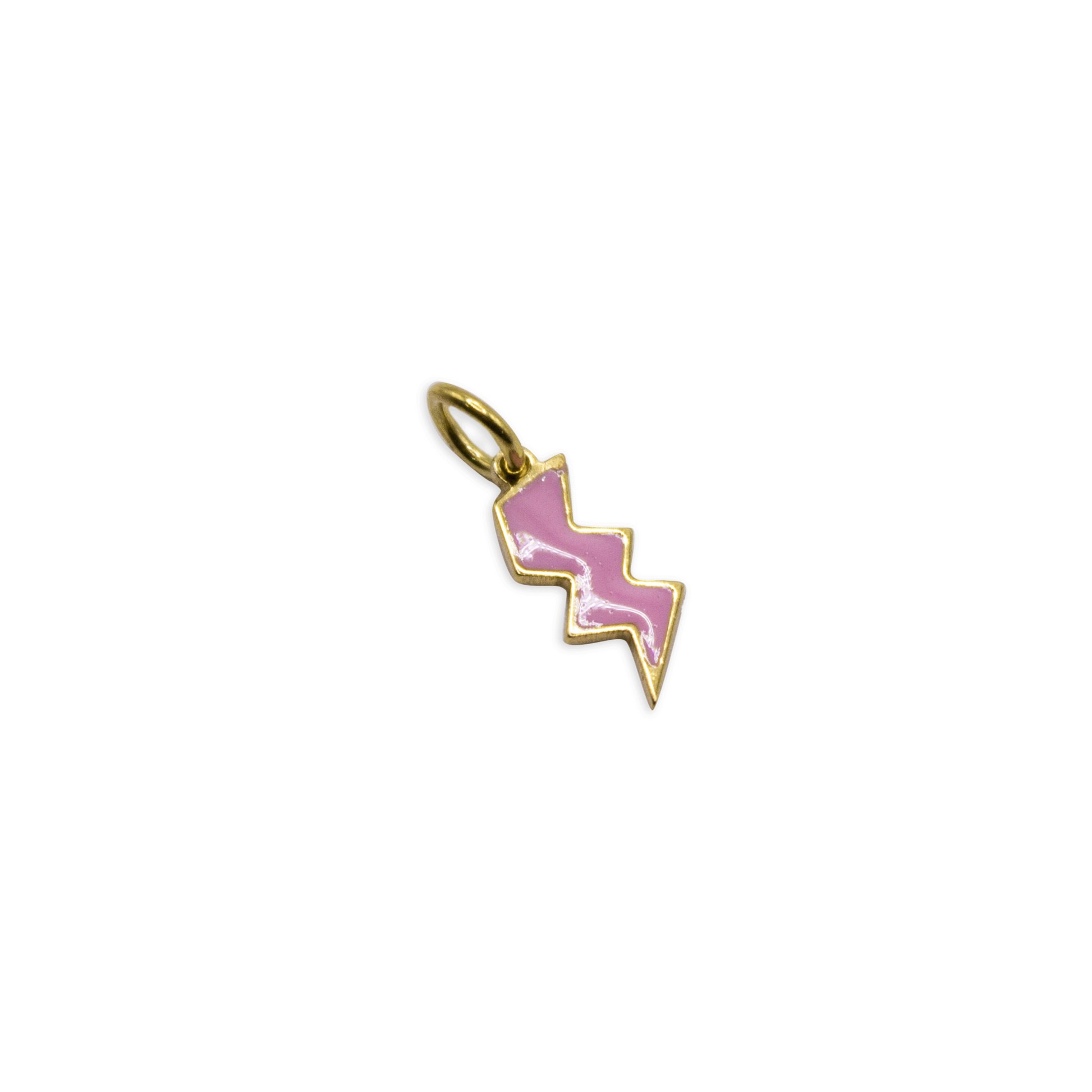 Pink enamel Lightning bolt pendant