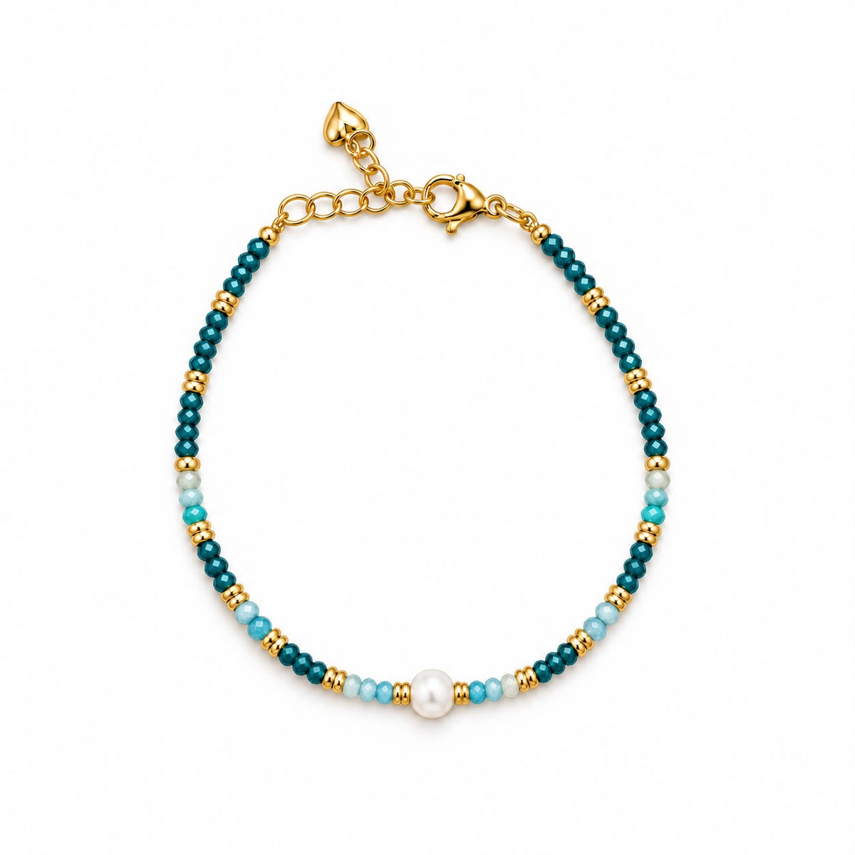 Bracciale Bronzo Perla e Perline colorate