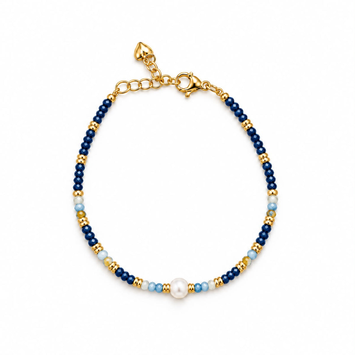 Bracciale Bronzo Perla e Perline colorate