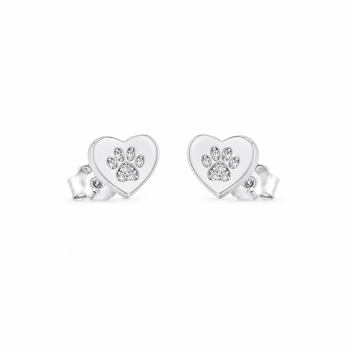 Heart and Dog Paw Earring