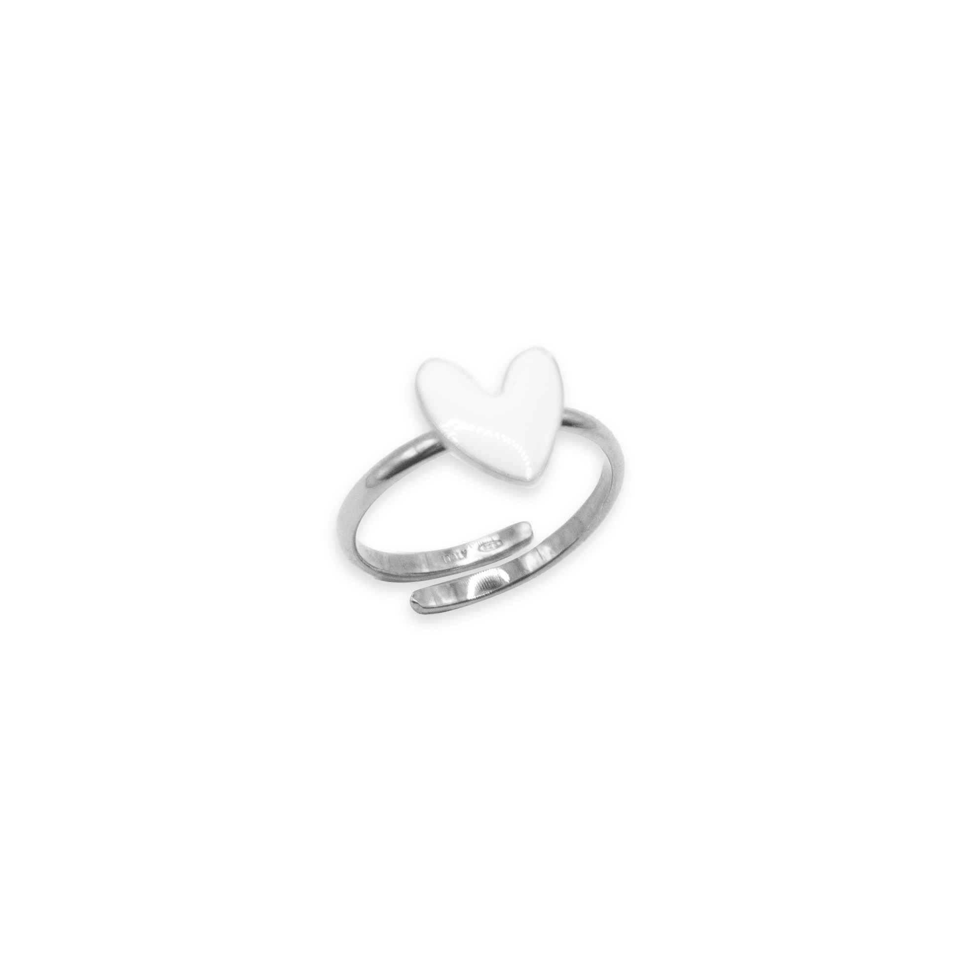 Paris Love White Enamel Ring