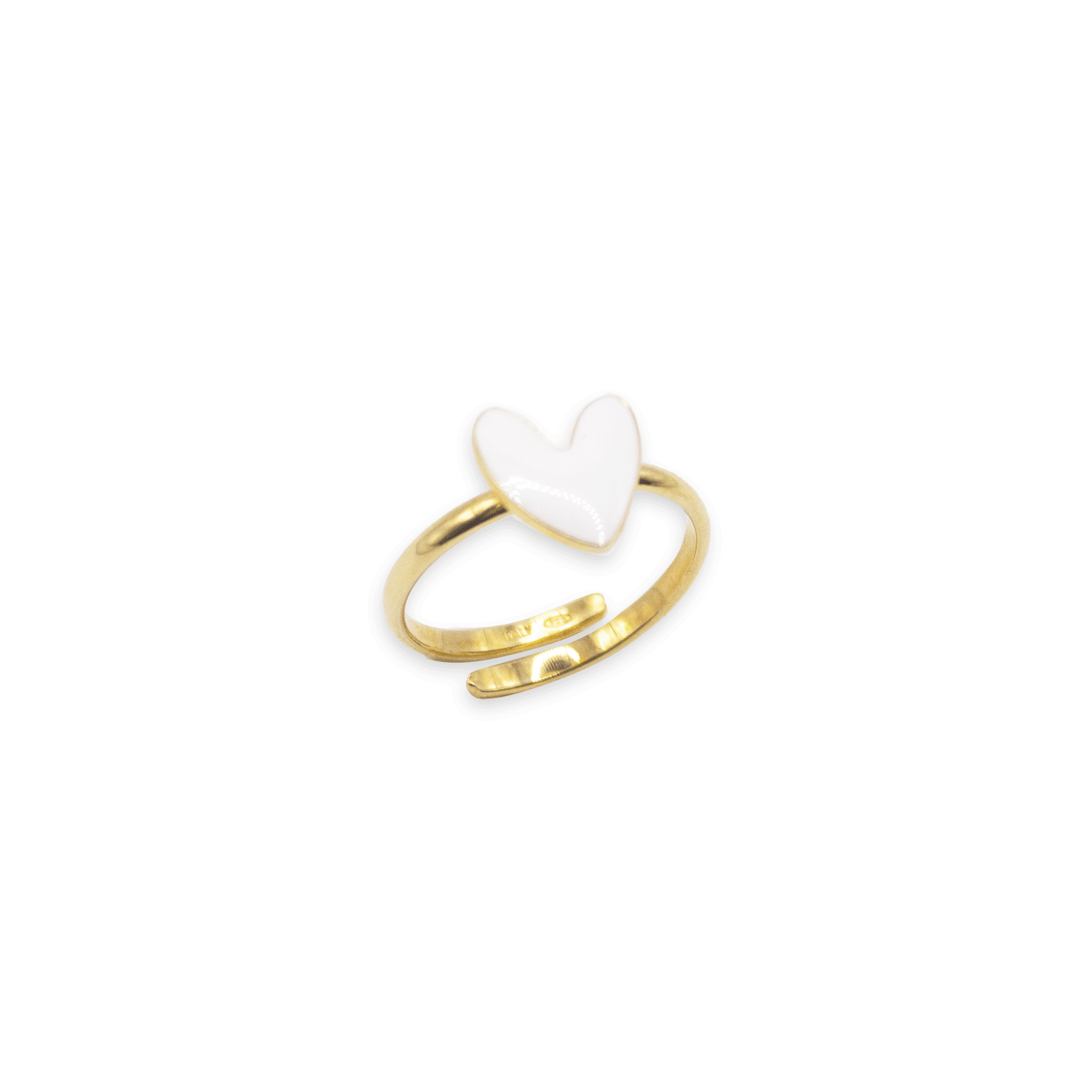 Paris Love White Enamel Ring