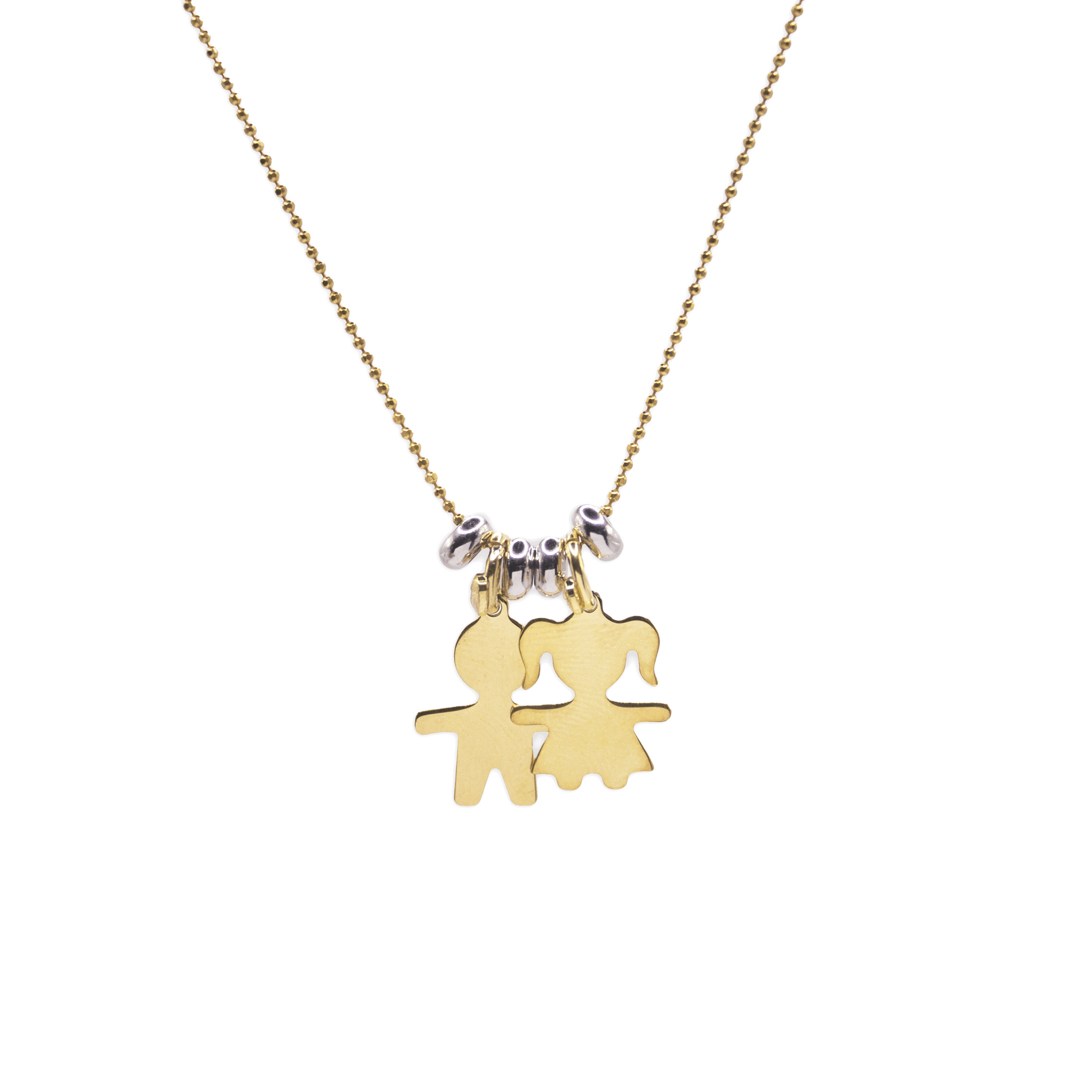 Boy and Girl Rondelle Necklace