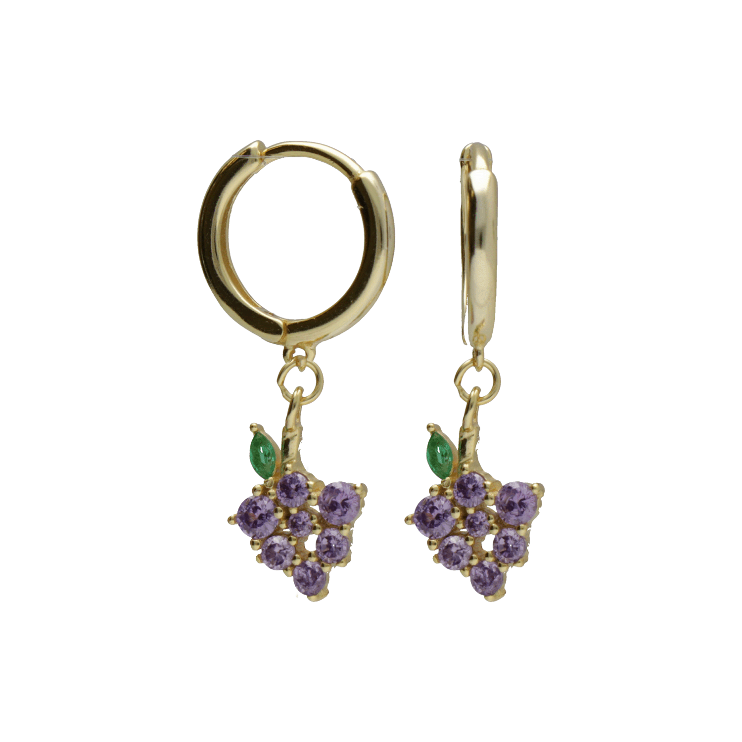 Rhodium-Plated Grape Bell Earrings