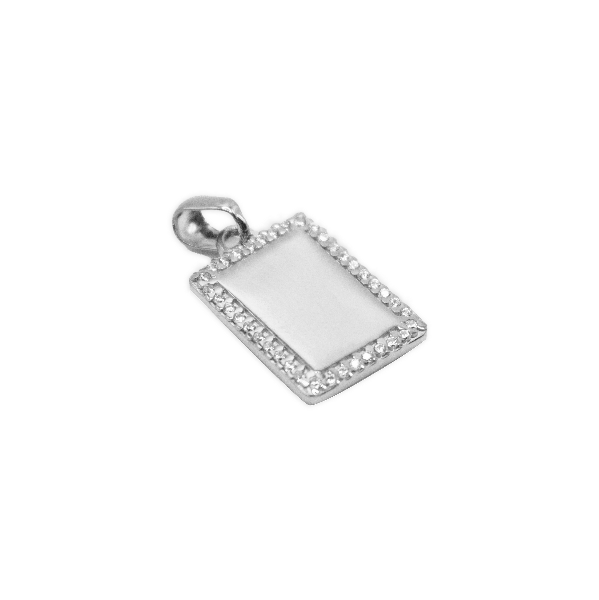 Rectangular Plate Pendant with Zircons