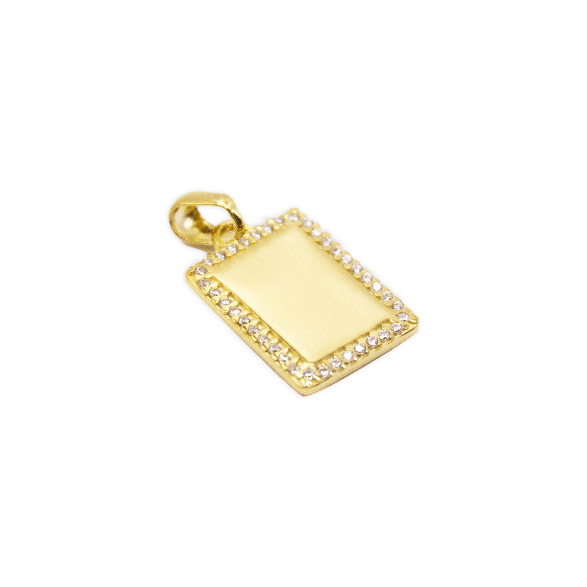 Rectangular Plate Pendant with Zircons