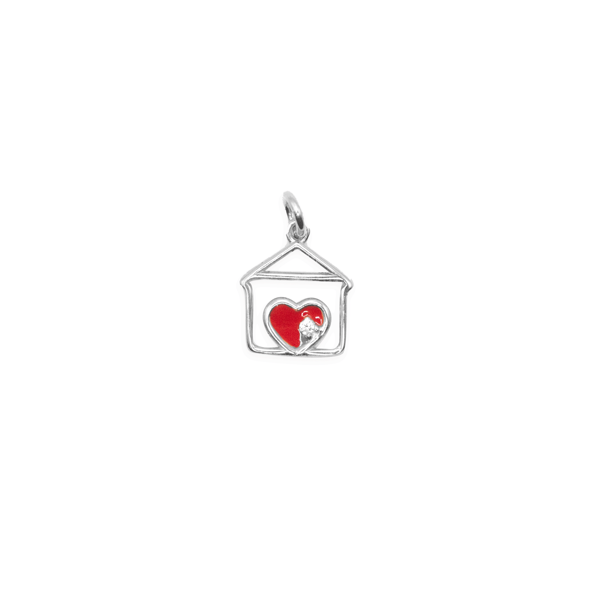 Red Enamel House Pendant