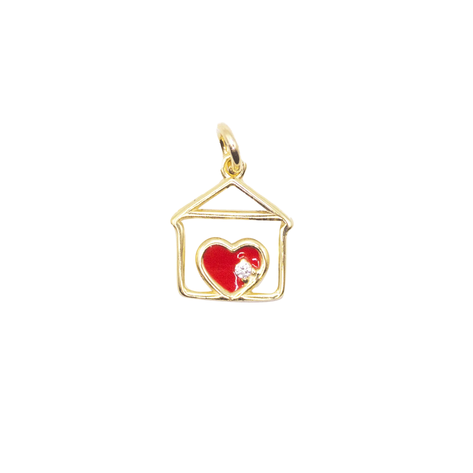 Red Enamel House Pendant