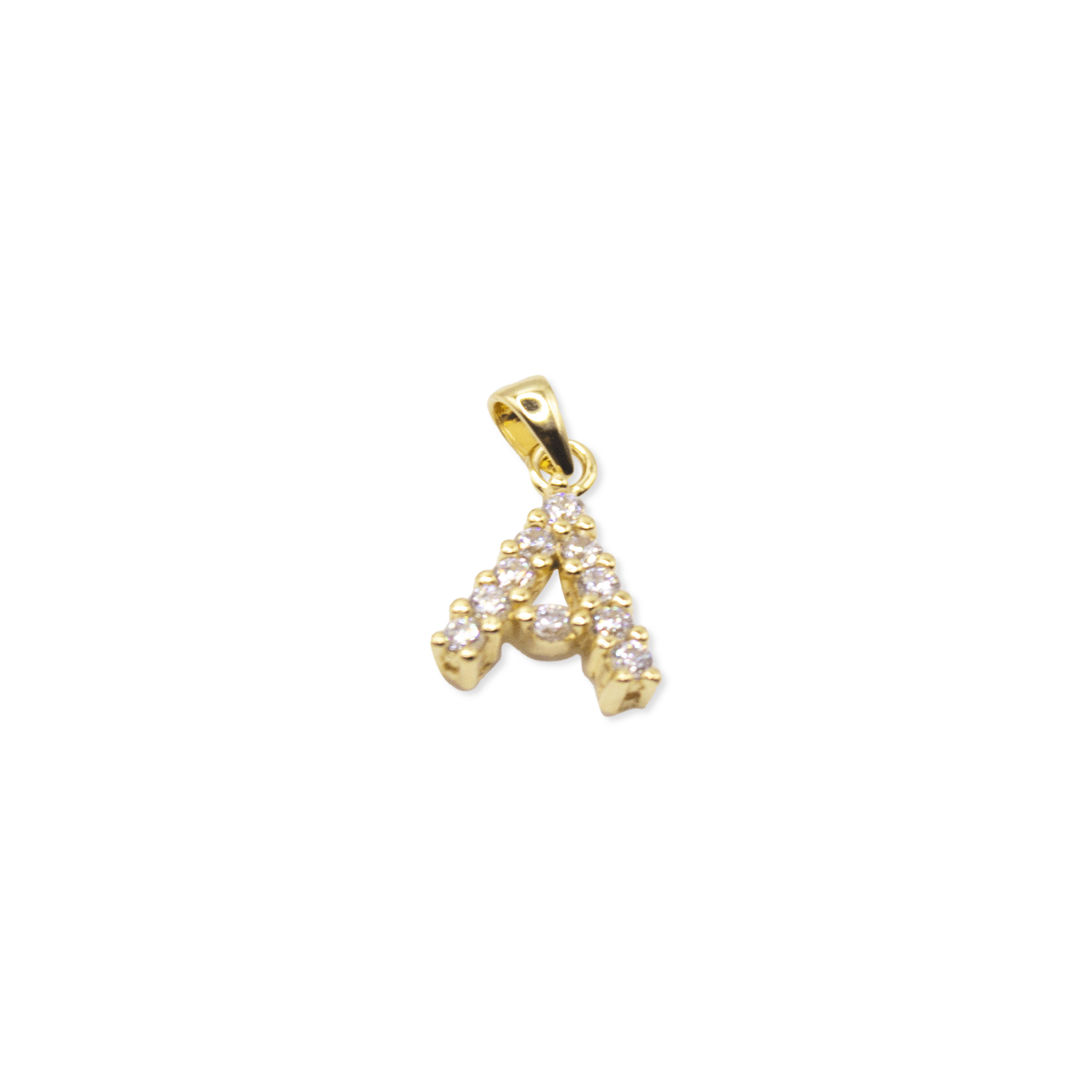 Small letter pendant with zircons