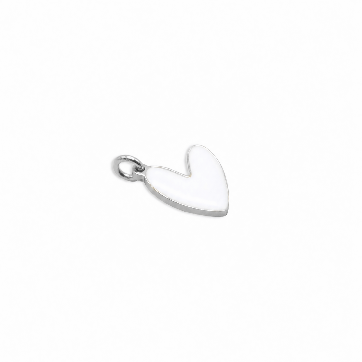 Heart Pendant white enamel