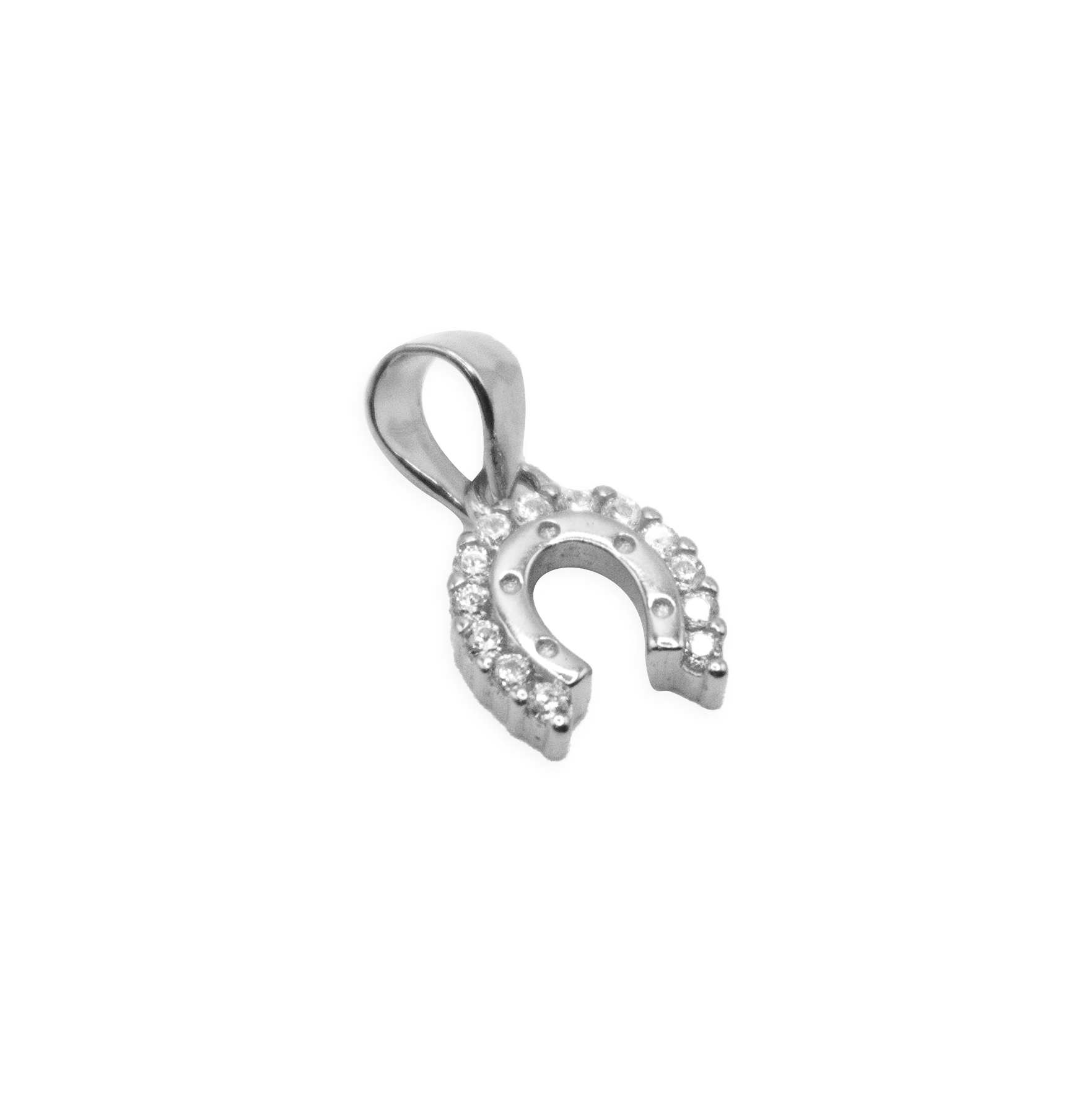 Smooth Horseshoe Pendant with Zircons