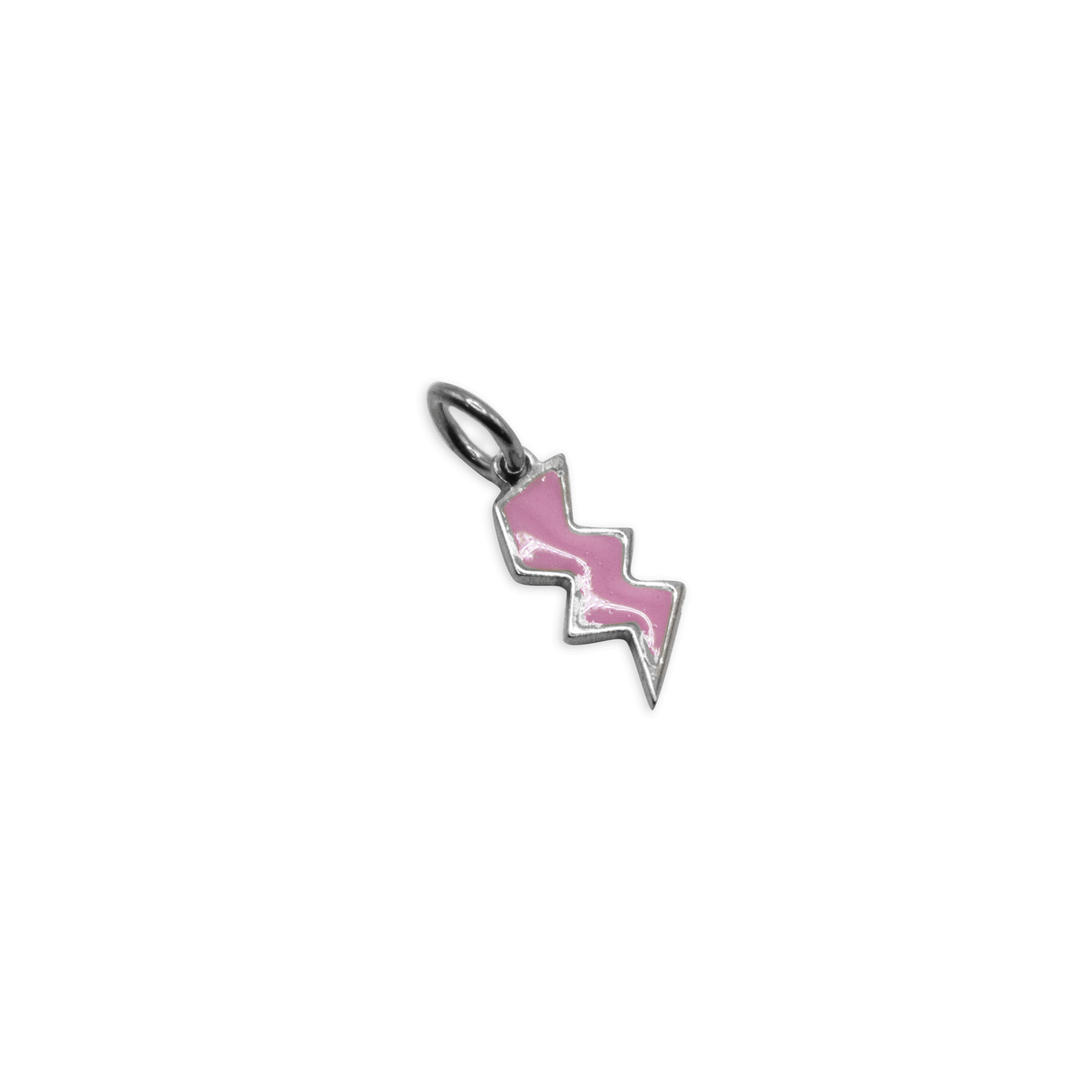 Pink enamel Lightning bolt pendant