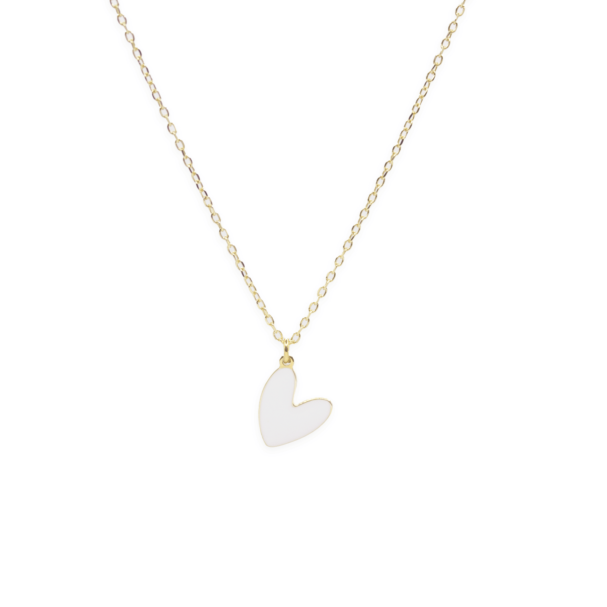 Paris Love White Enamel Necklace