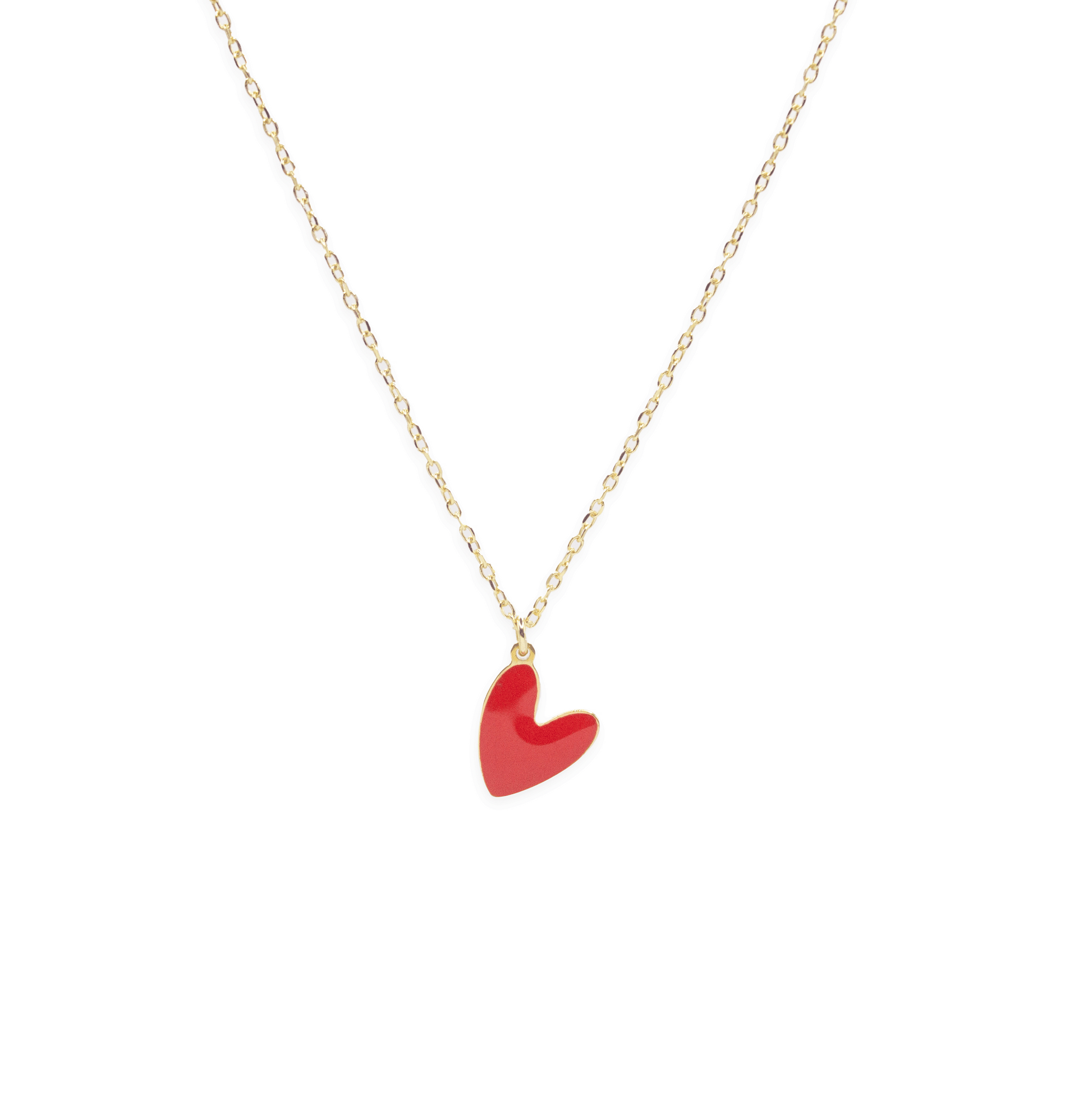 Paris Love Necklace Red Enamel