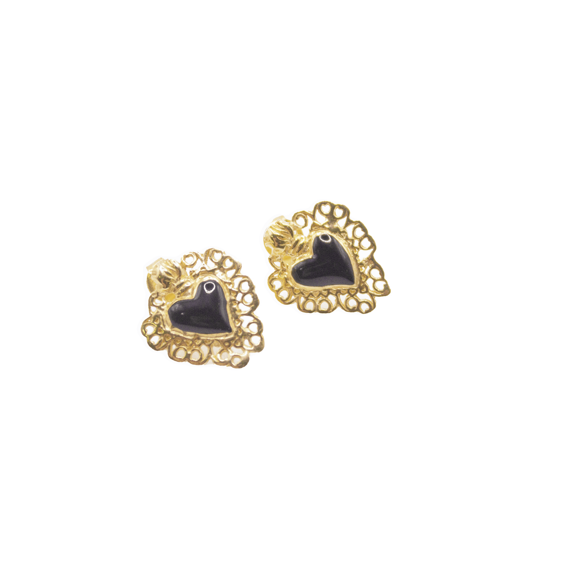 Naples Black Heart Earrings