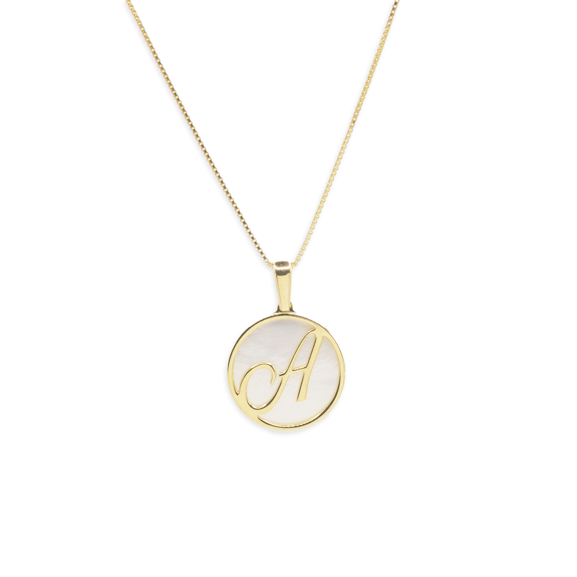 Mother-of-Pearl Letter Necklace