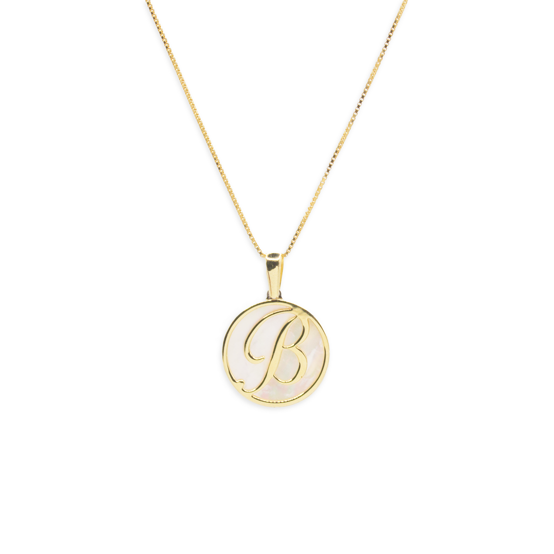 Mother-of-Pearl Letter Necklace