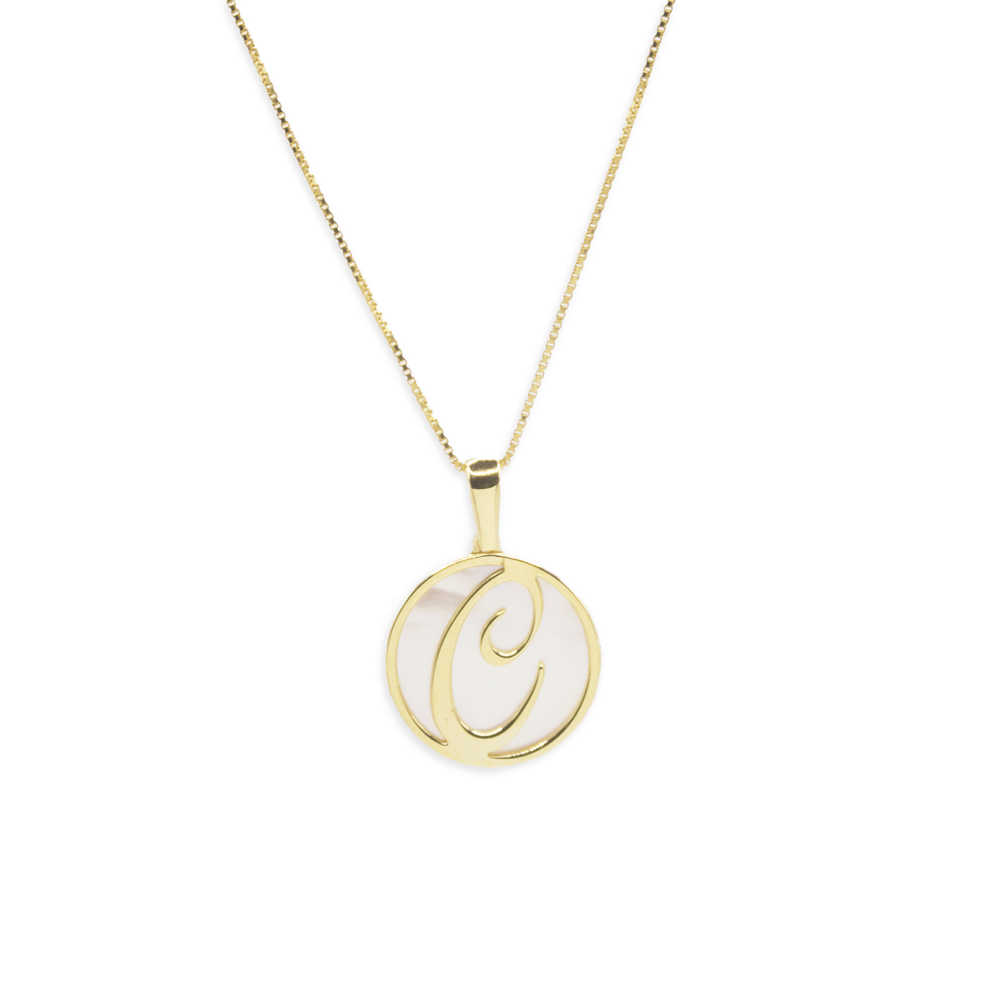 Mother-of-Pearl Letter Necklace