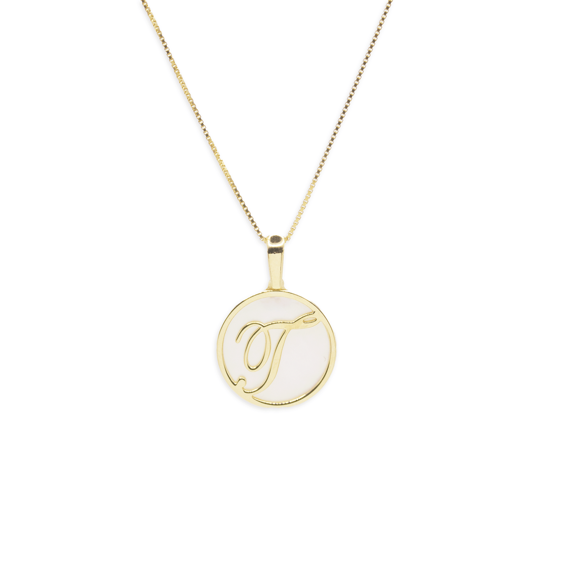 Mother-of-Pearl Letter Necklace
