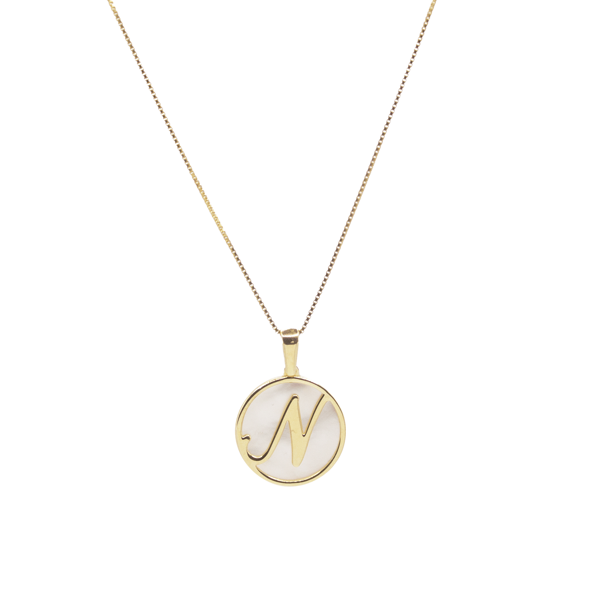 Mother-of-Pearl Letter Necklace