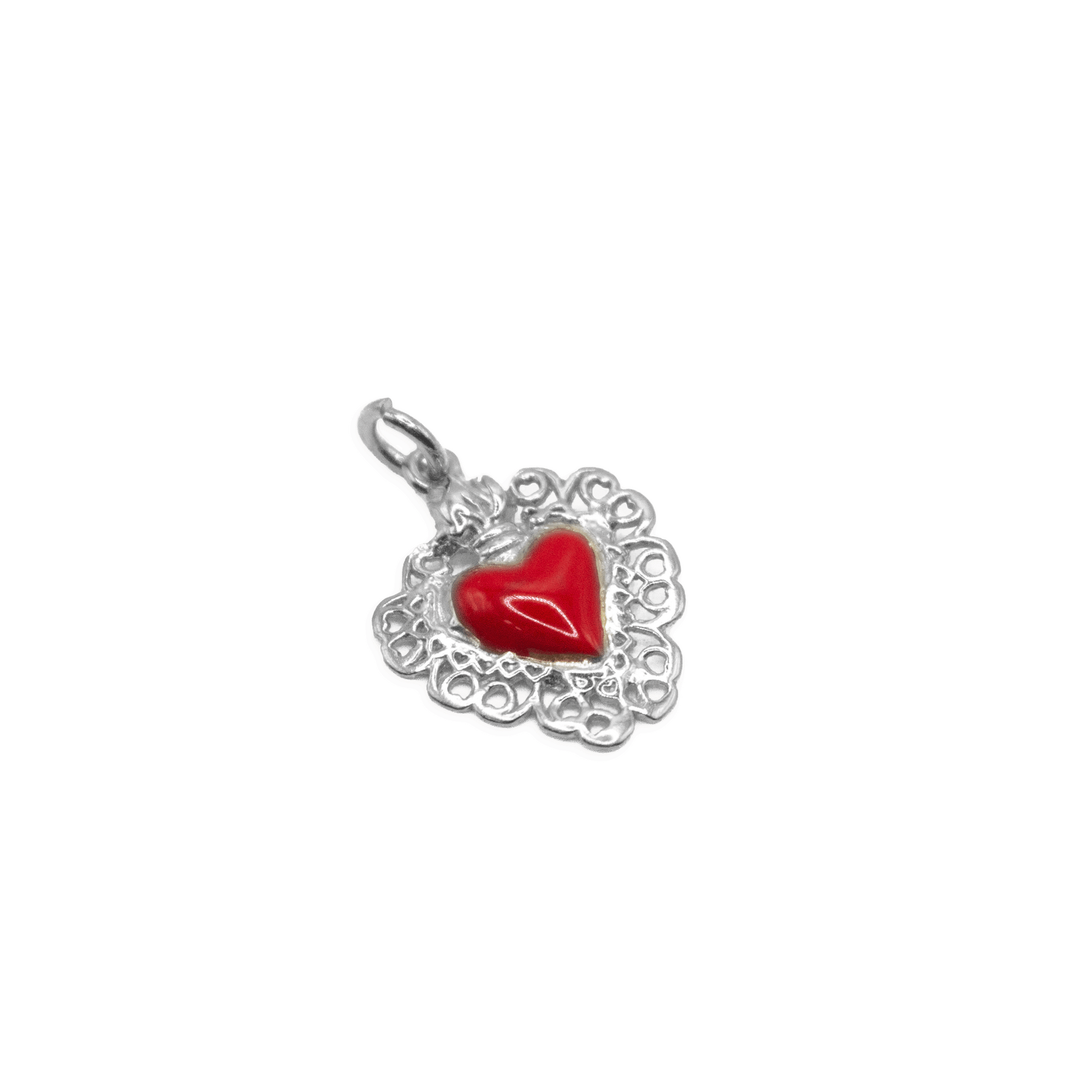 Red Ex-Voto Heart Pendant