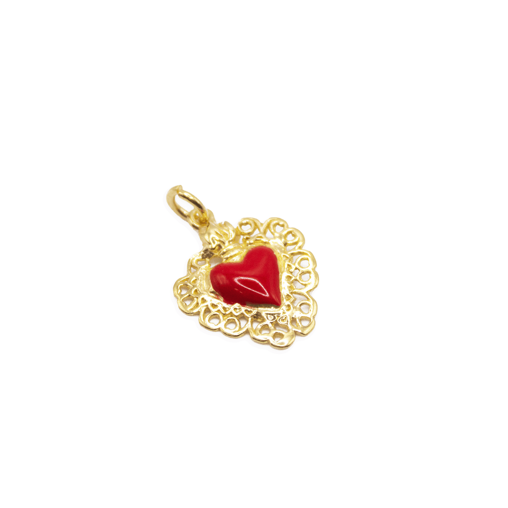 Red Ex-Voto Heart Pendant