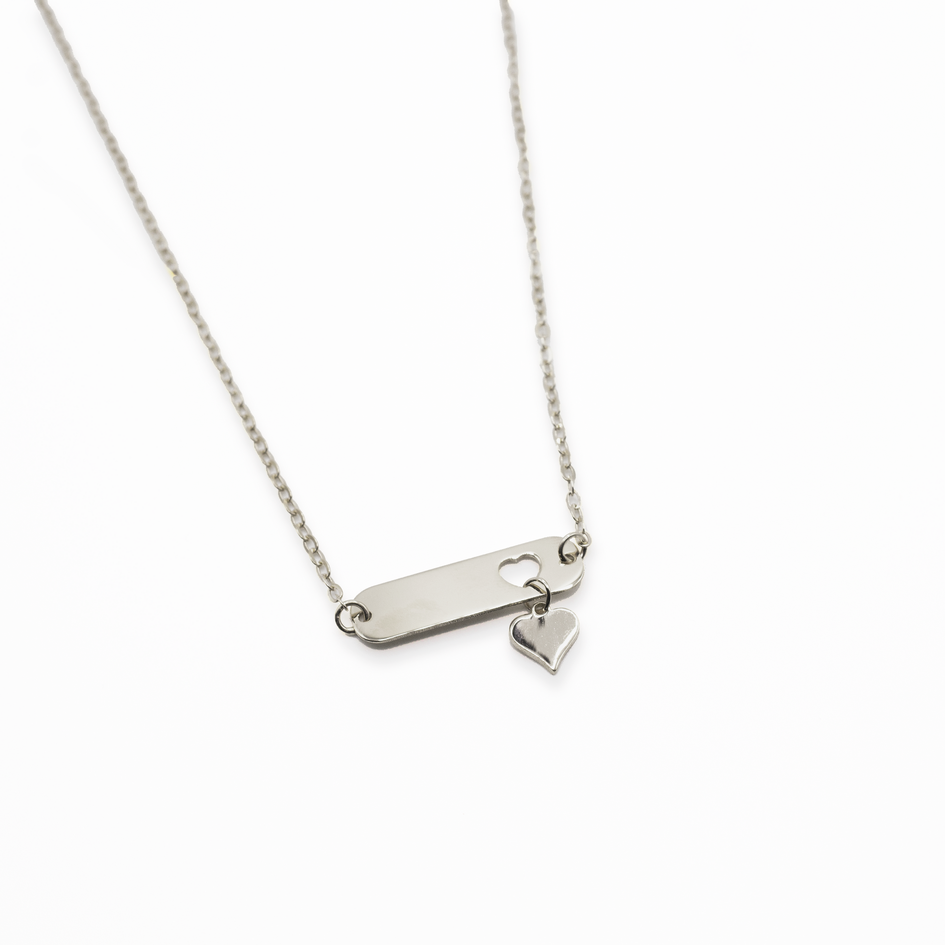 Memories Necklace with Plate and Heart