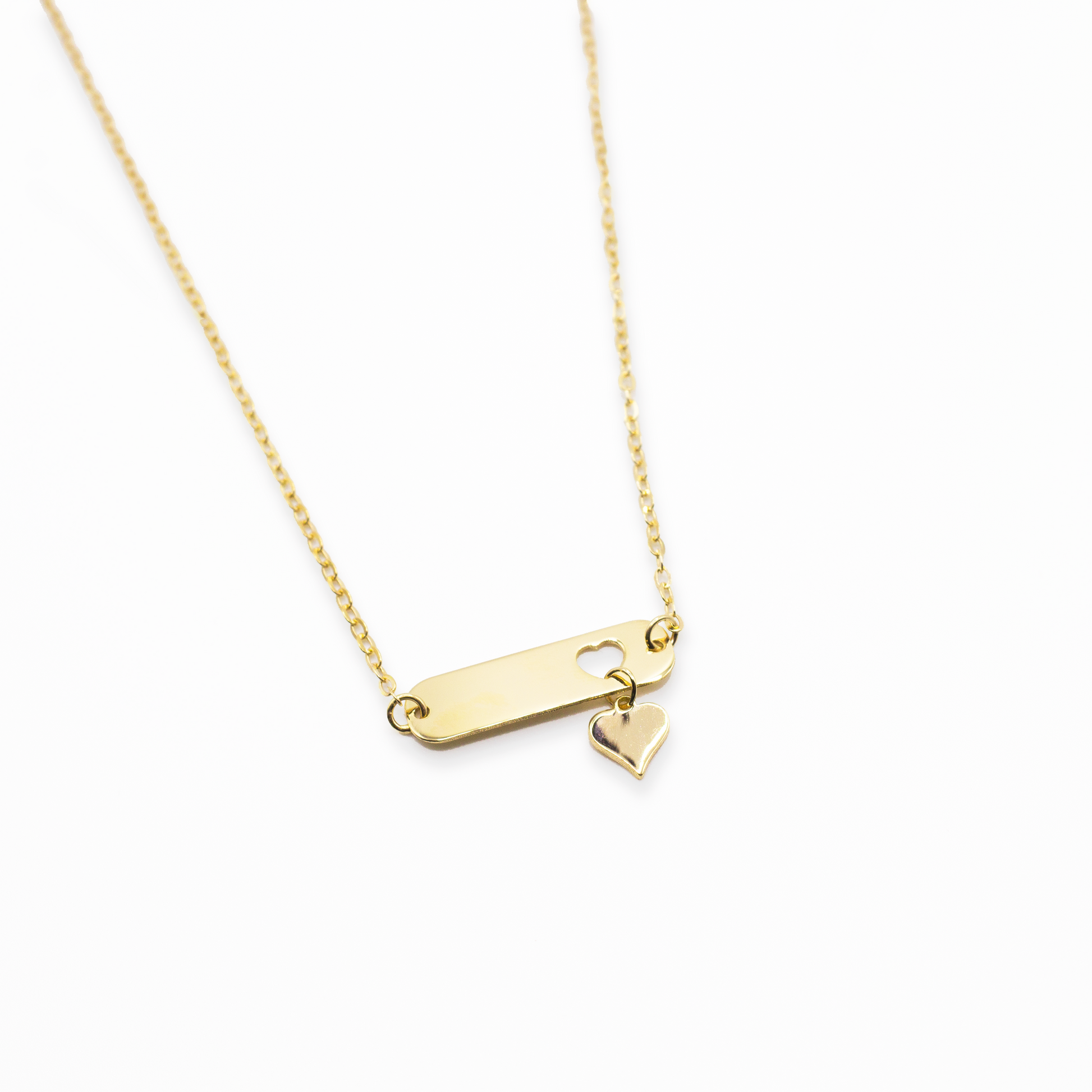 Memories Necklace with Plate and Heart
