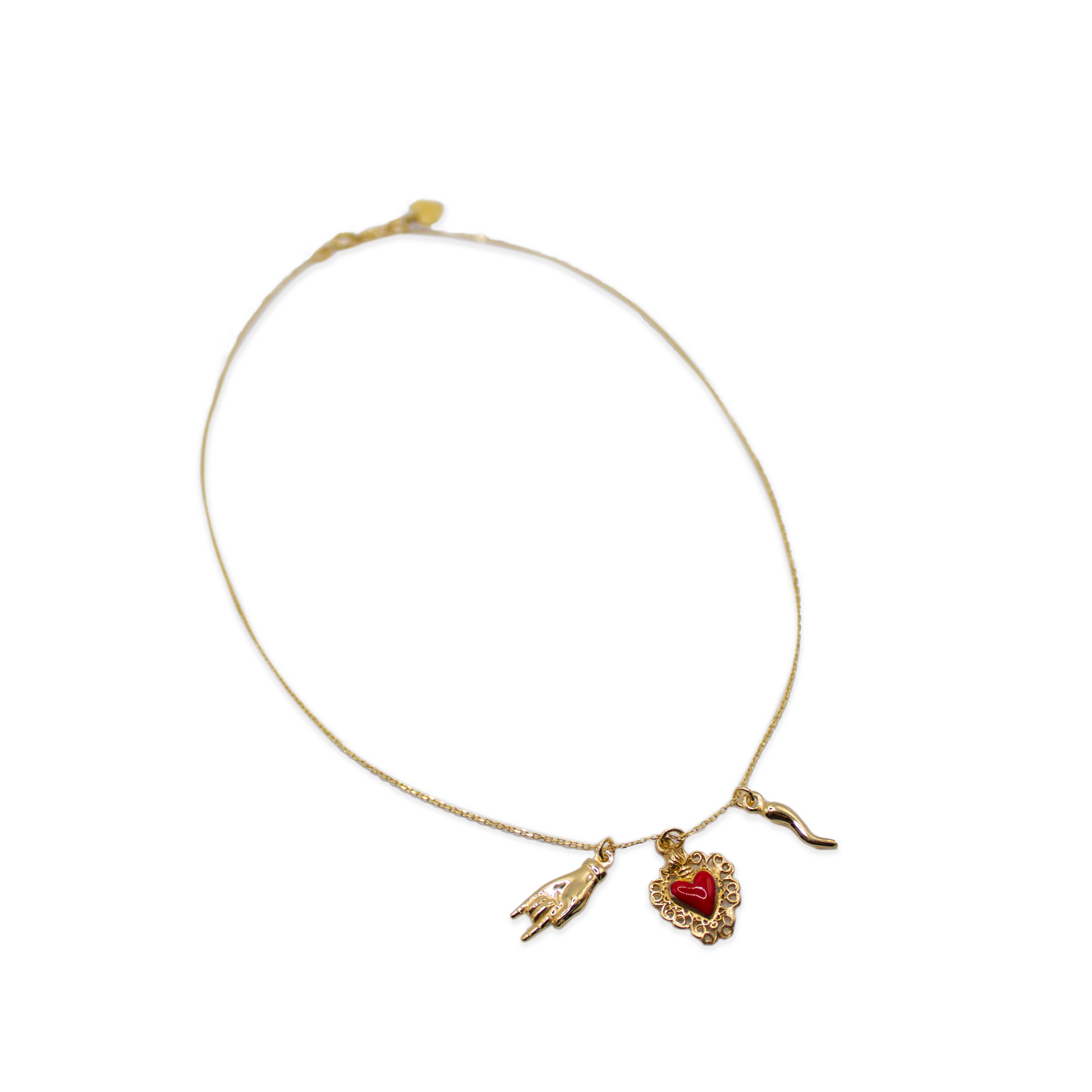 Naples Red Heart Necklace