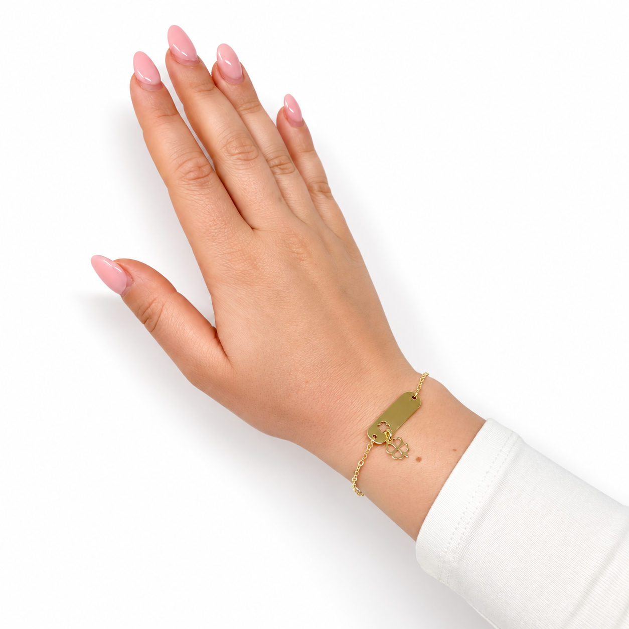 Memories Bracelet with Tag and Four-Leaf Clover