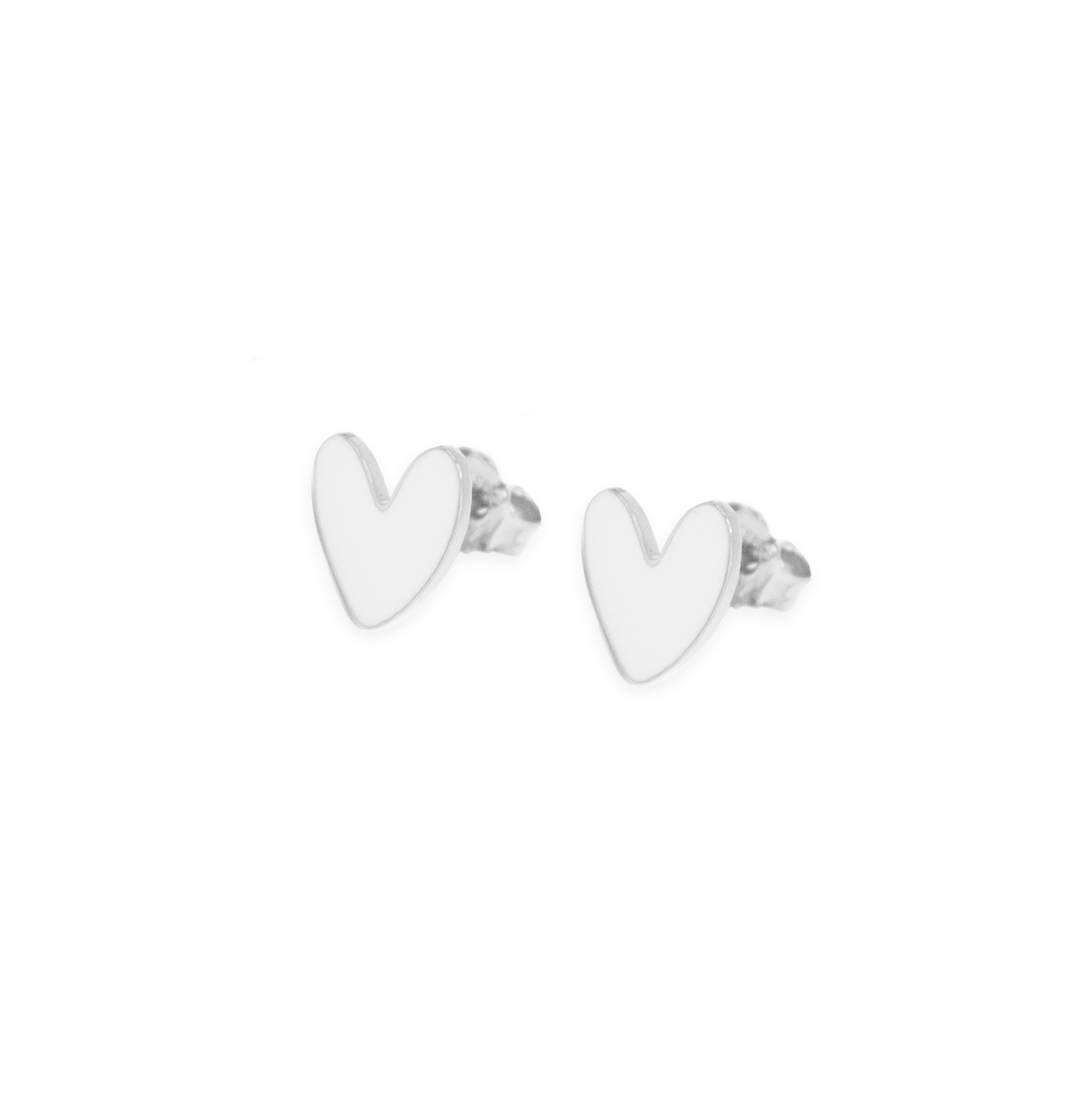 Paris Love White Enamel Earrings