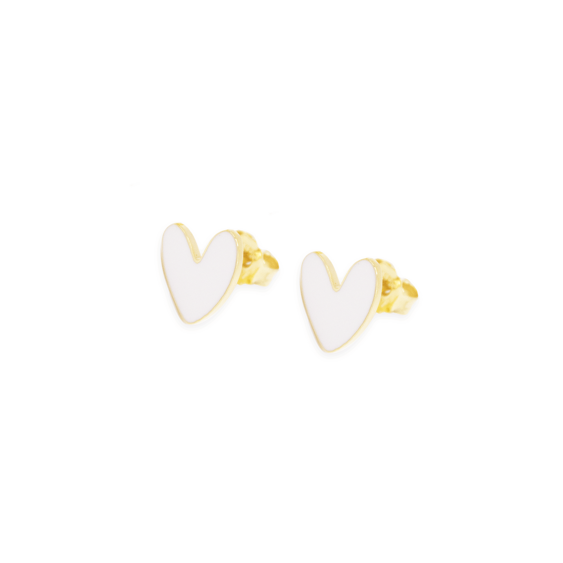 Paris Love White Enamel Earrings
