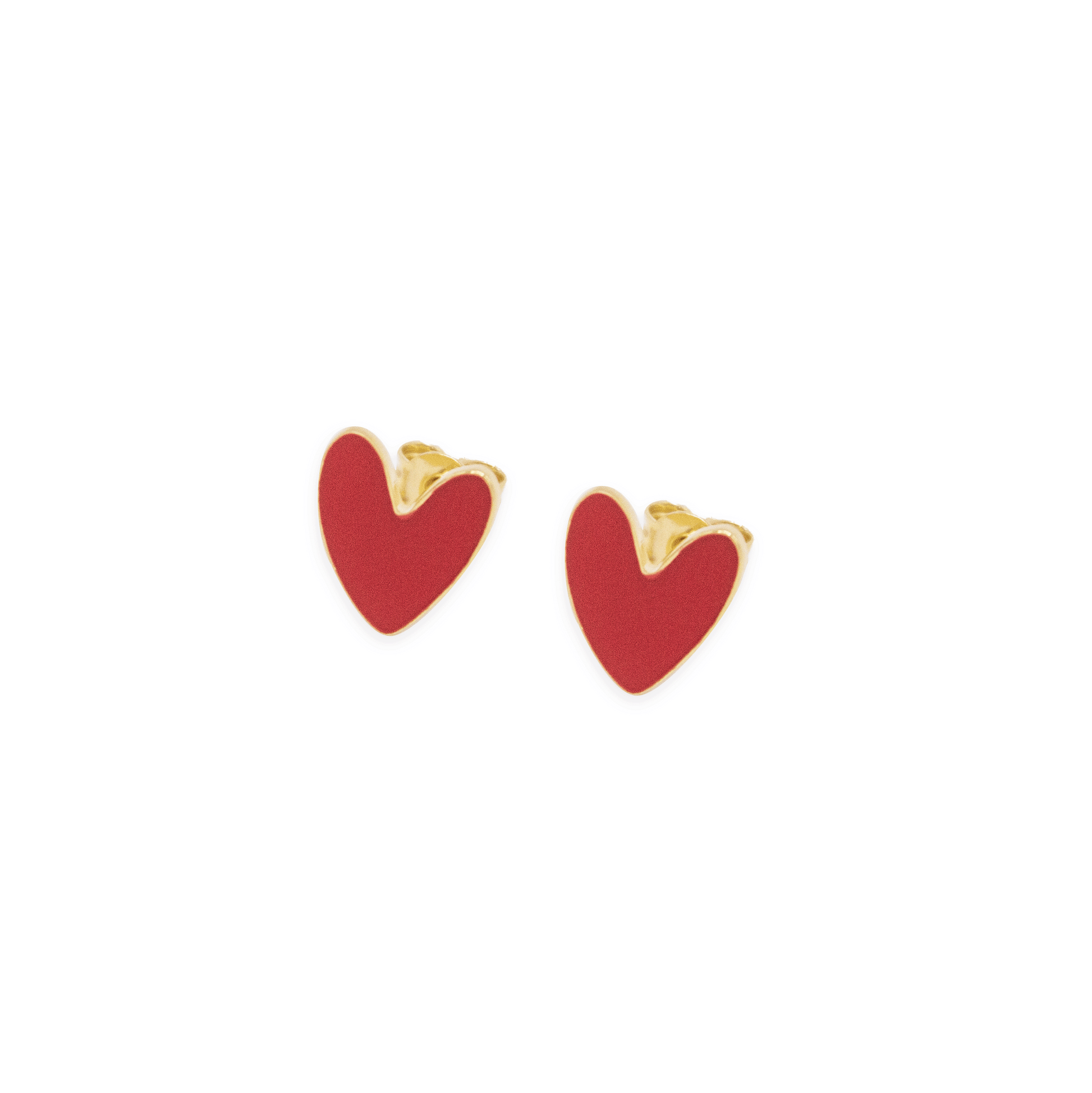 Red Enamel Paris Love Earrings