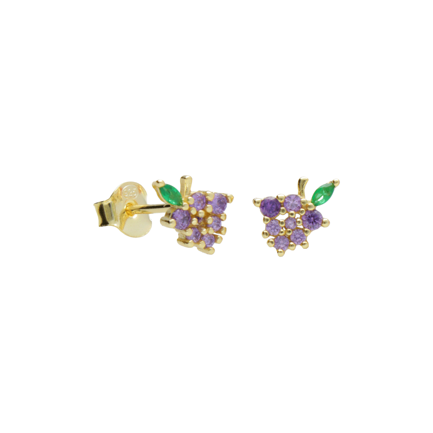 Rhodium Grape Earrings