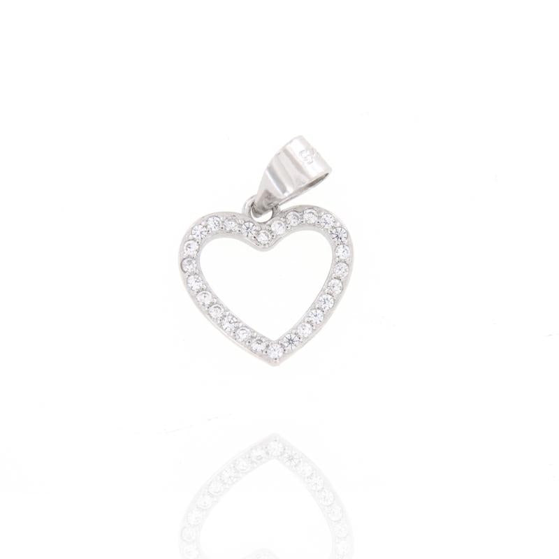 Heart Pendant with Zirconia Wire