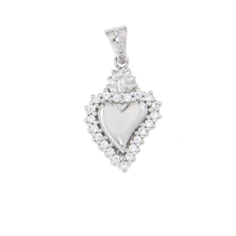 Ex Voto Heart Pendant with Zircons