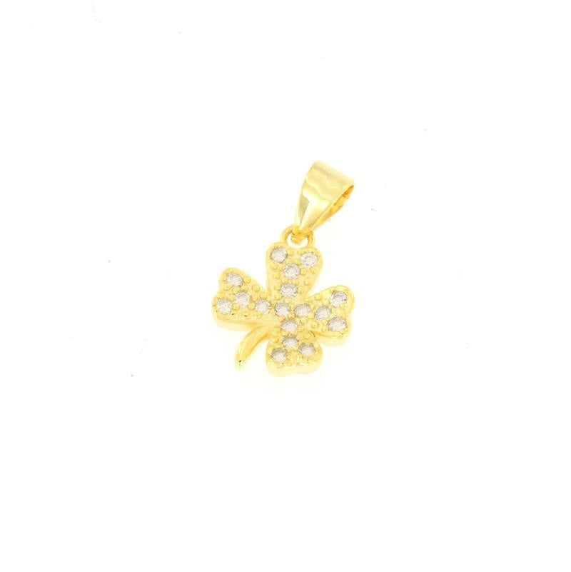 Four-Leaf Clover Zircon Pendant