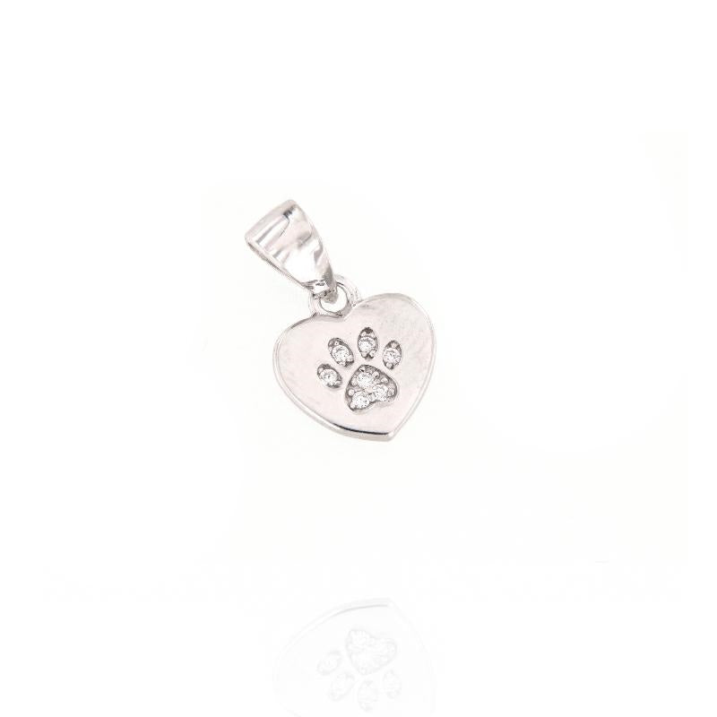 Heart and Dog Paw Pendant