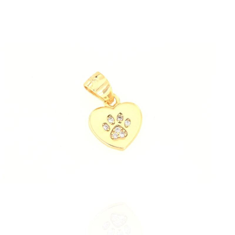 Heart and Dog Paw Pendant