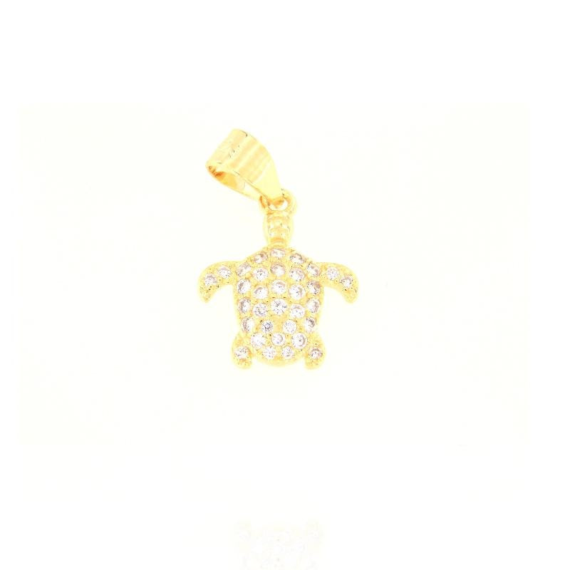 Turtle Pendant with Zircons