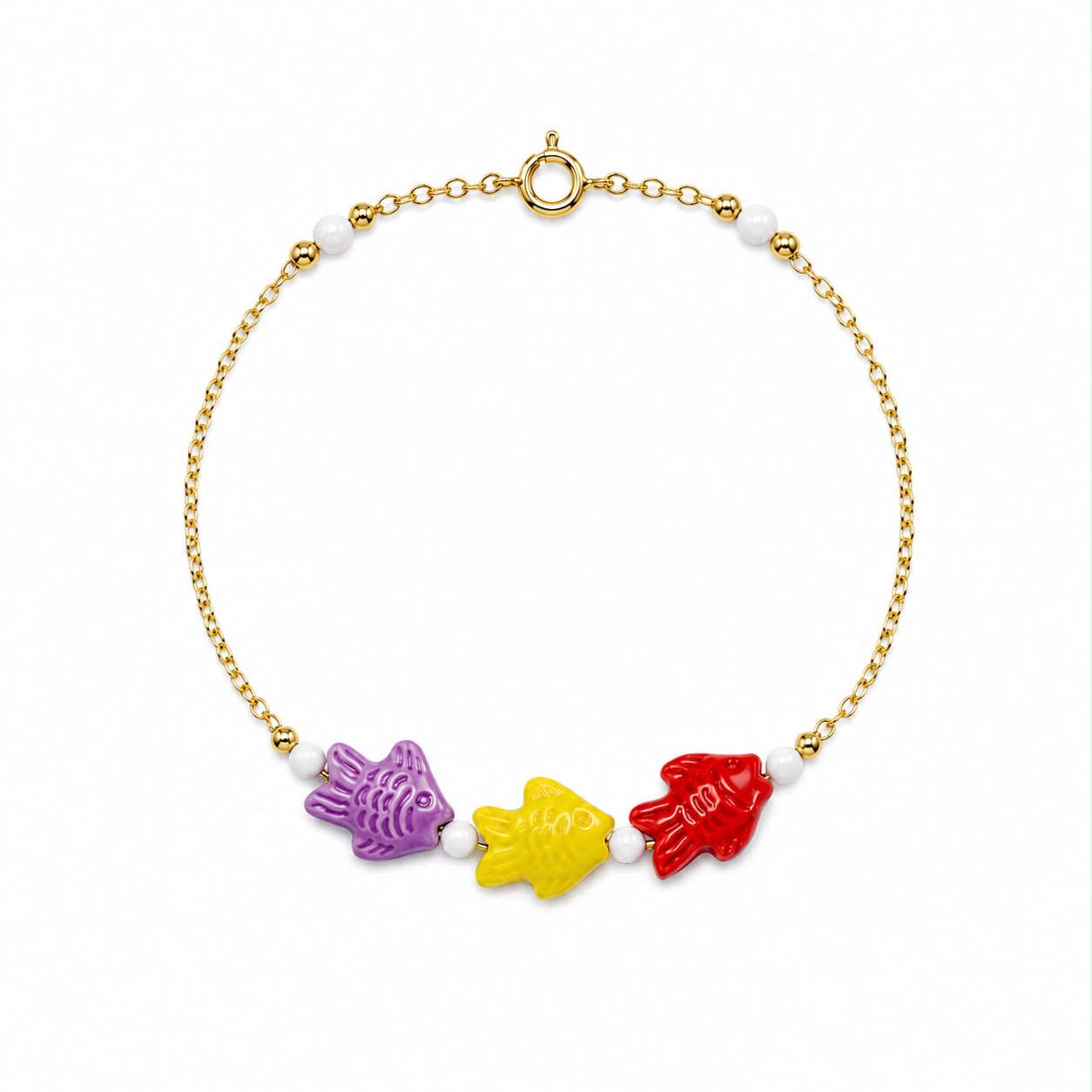 Bracciale Amarea Multicolor Perline Bianche