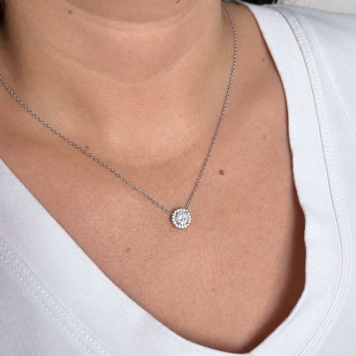 Collana Punto Luce Zirconi Moissanite