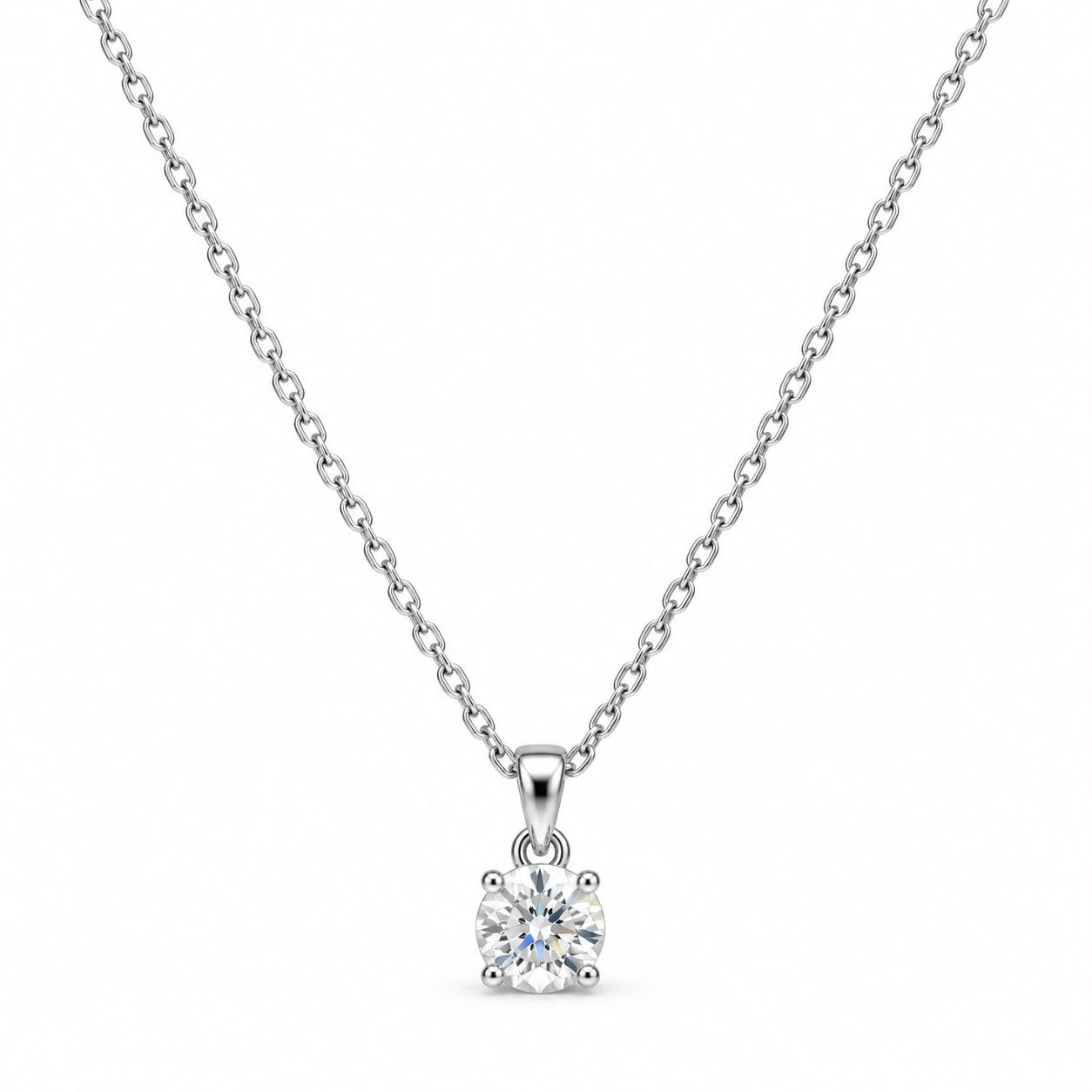 Collana Punto Luce Pendente Moissanite
