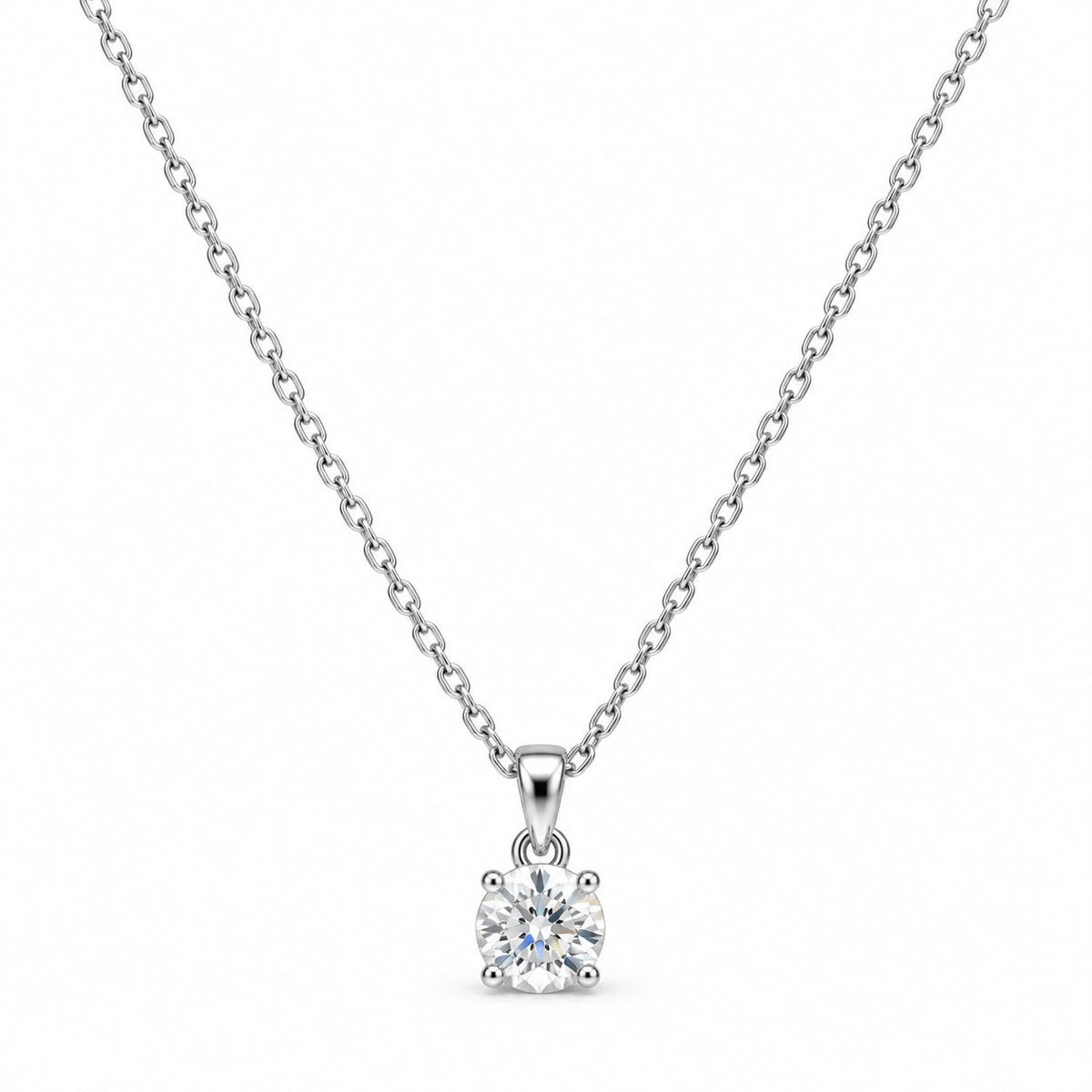 Collana Punto Luce Pendente Moissanite