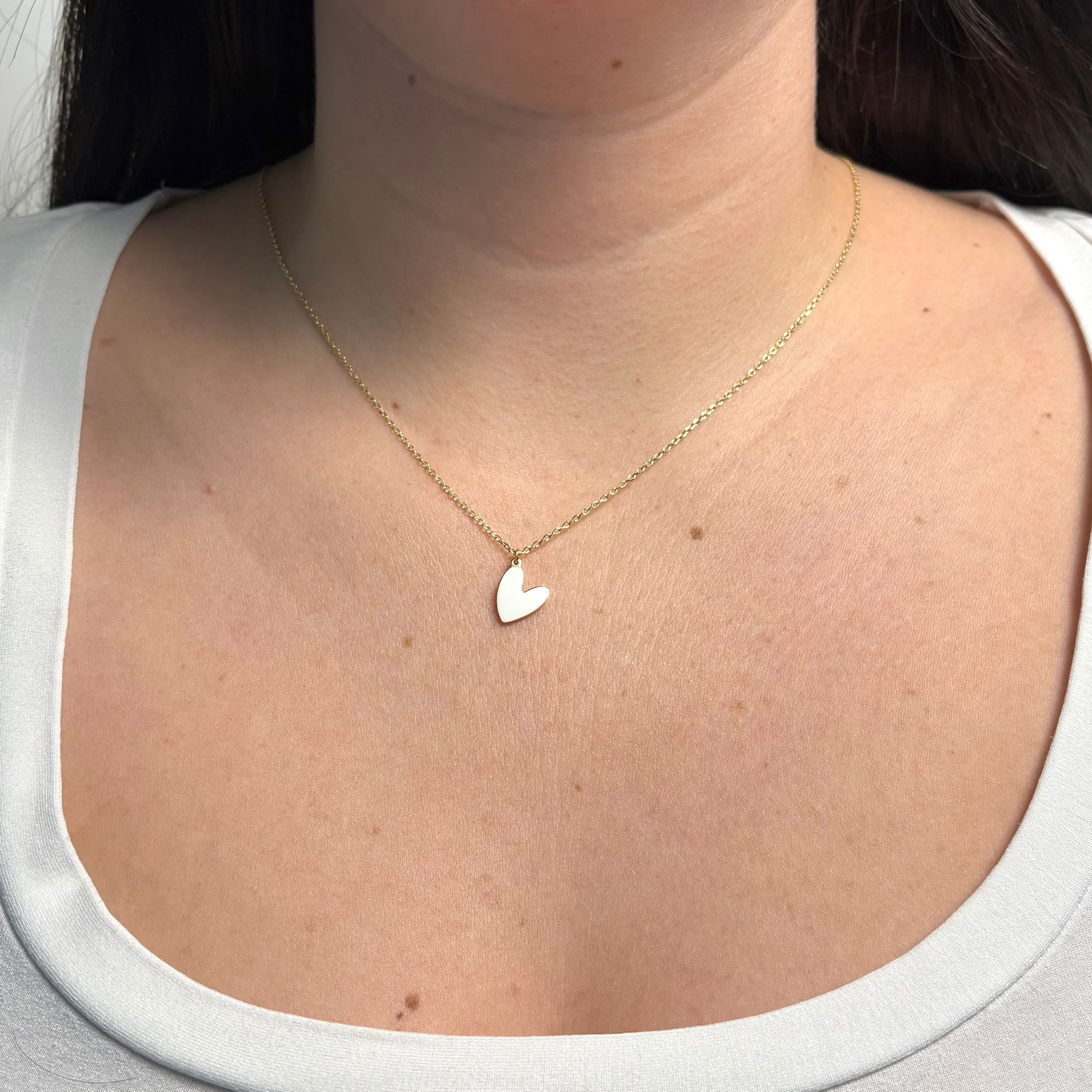 Collana Paris Love Smalto Bianco