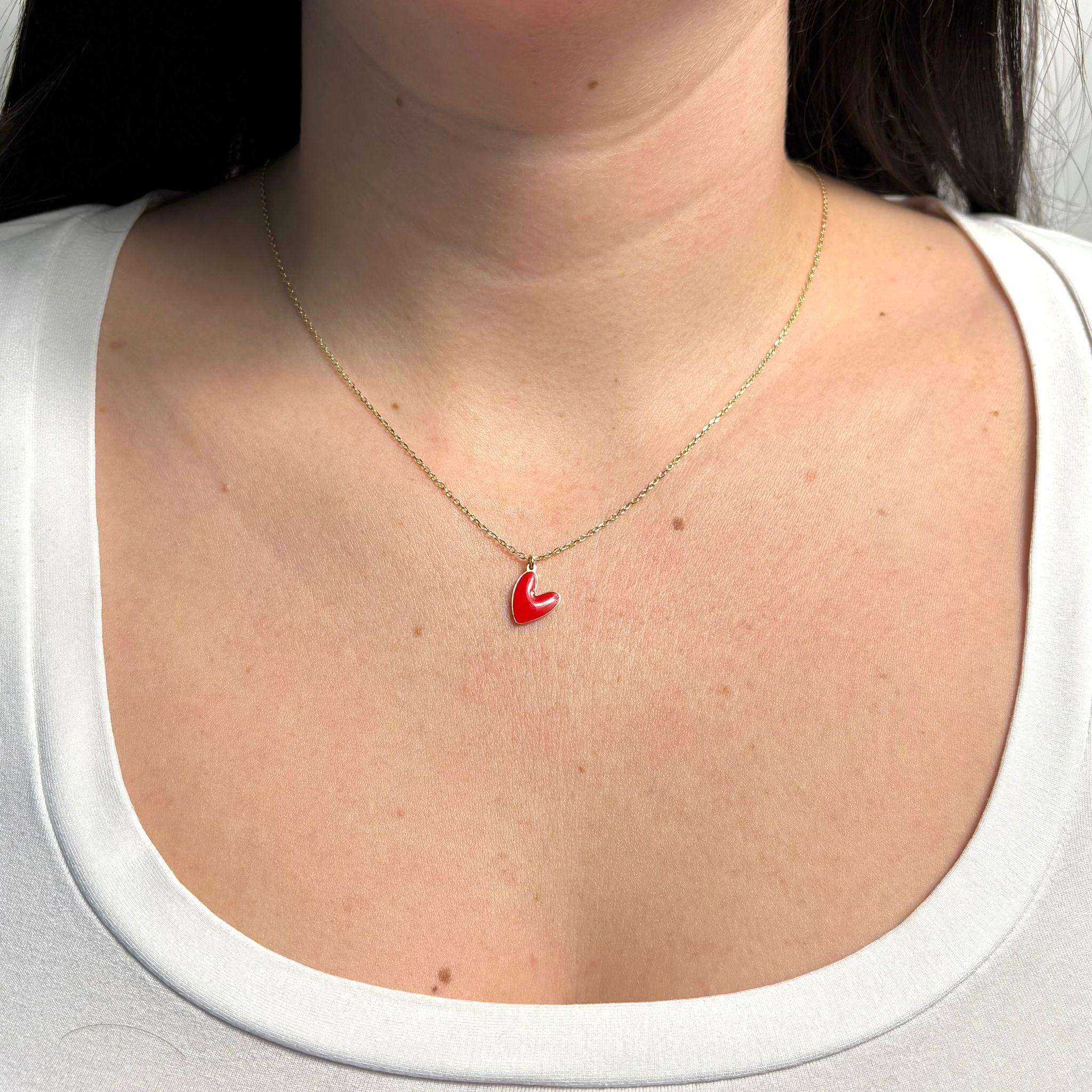 Collana Paris Love Smalto Rosso