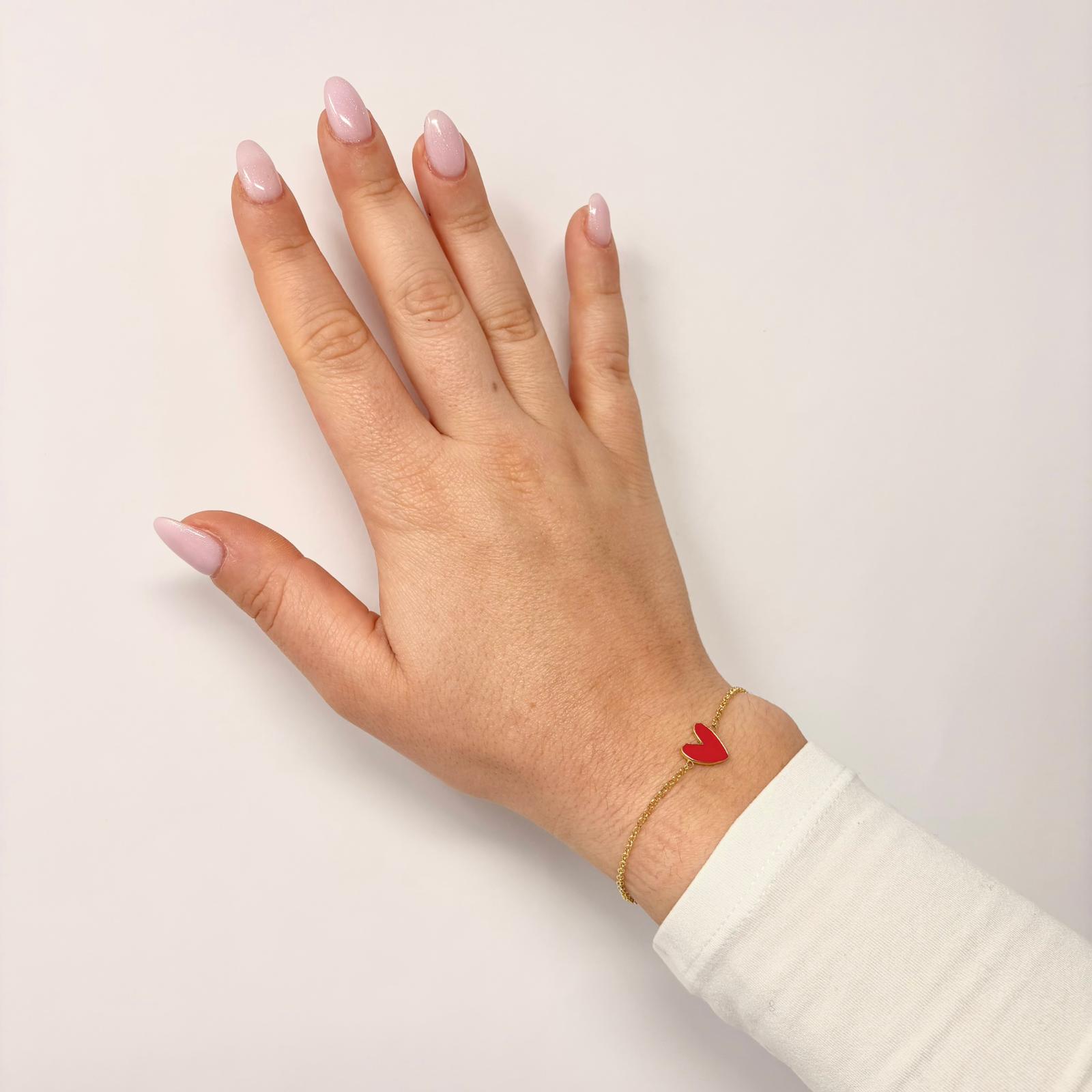 Bracciale Paris Love Smalto Rosso